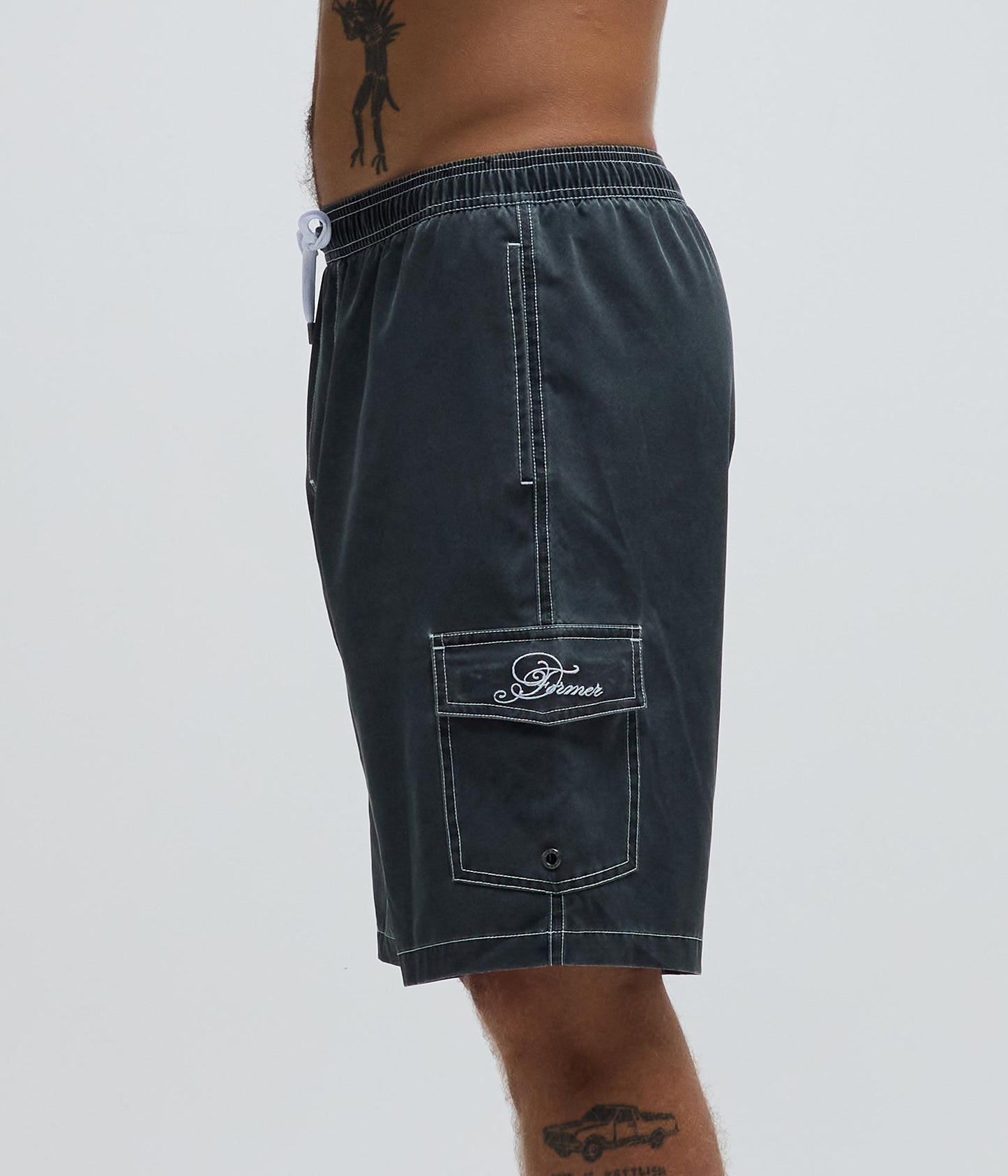 SWANS CARGO 21" SWIM TRUNK // WASHED BLACK