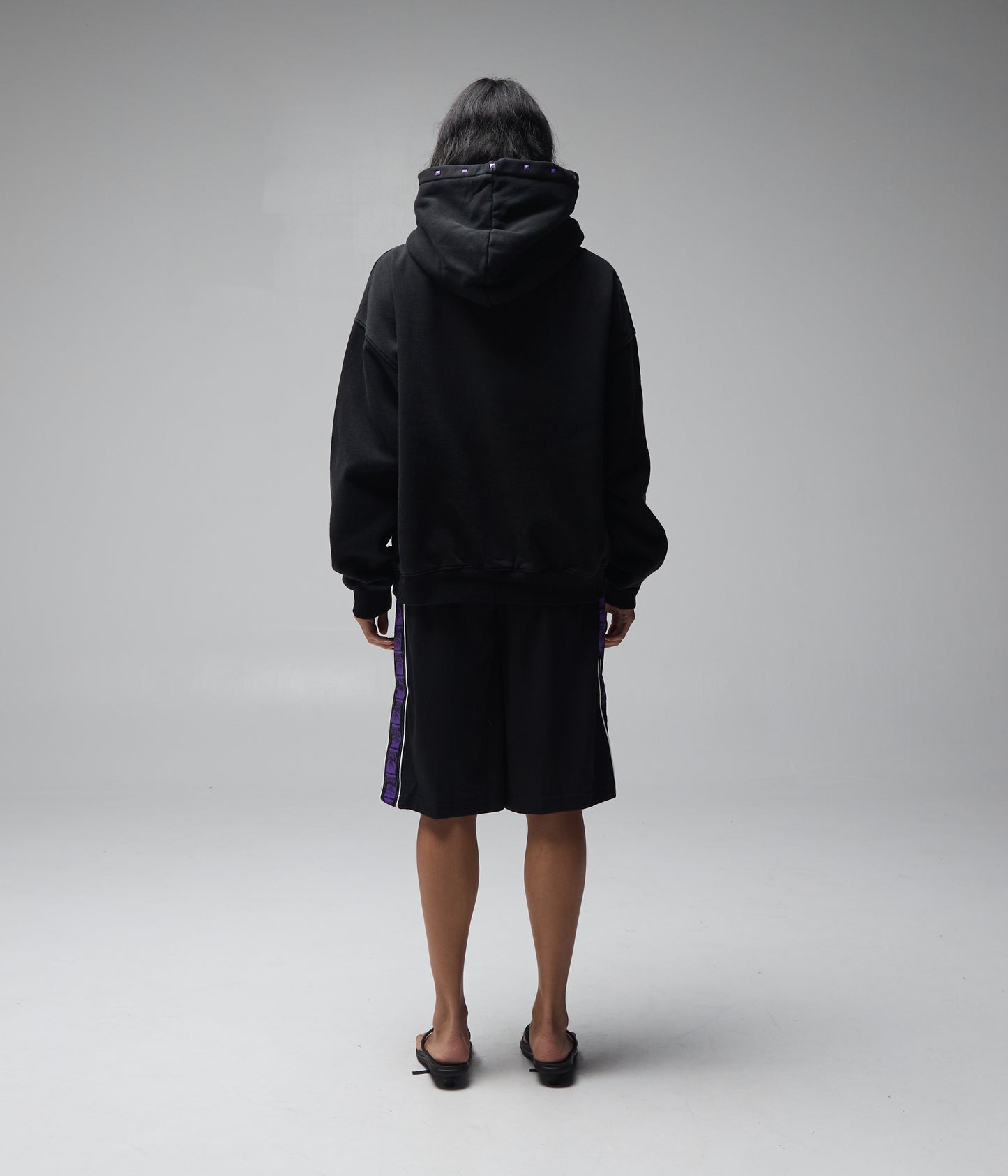 FORMER Corp Boxy Hood in Merch Black - FORMER x RAGE Collection