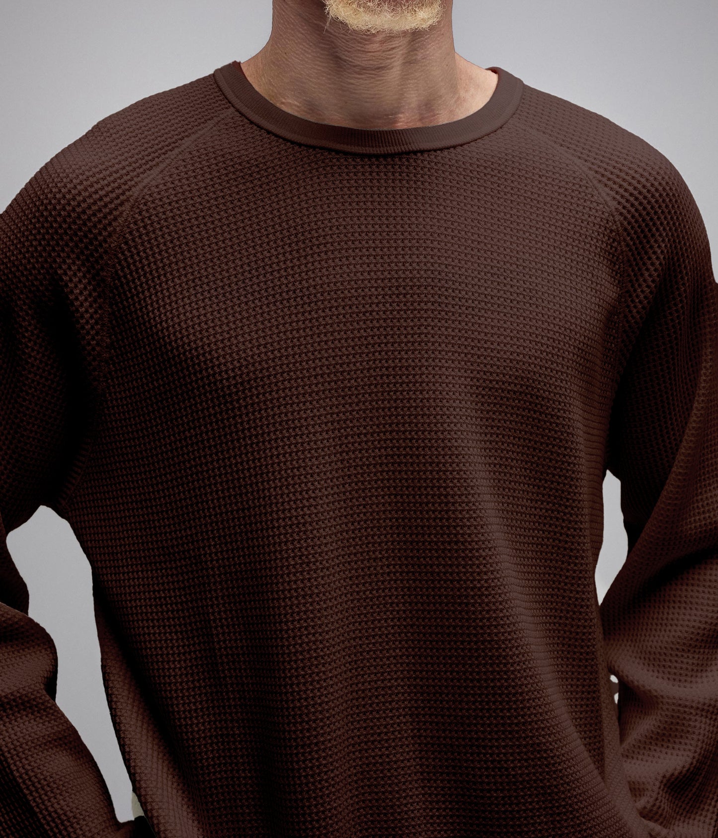 AG RAGLAN WAFFLE // BROWN