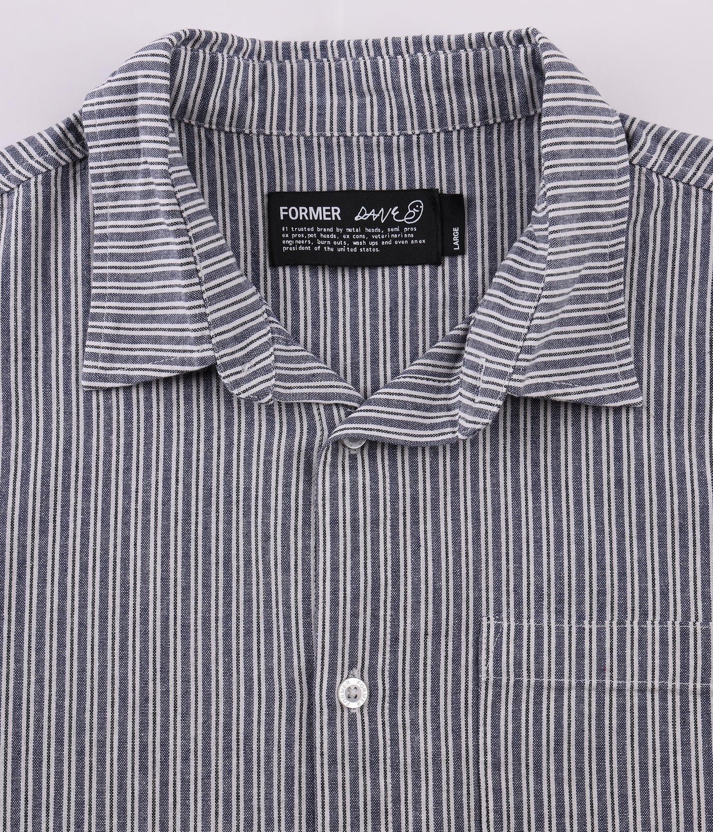 REYNOLDS STRIPE SHIRT // BONE NAVY