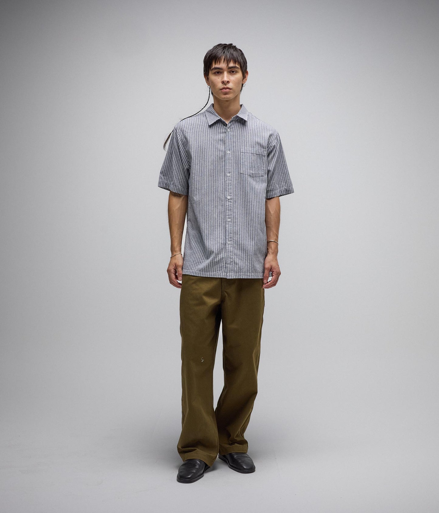 REYNOLDS STRIPE SHIRT // BONE NAVY