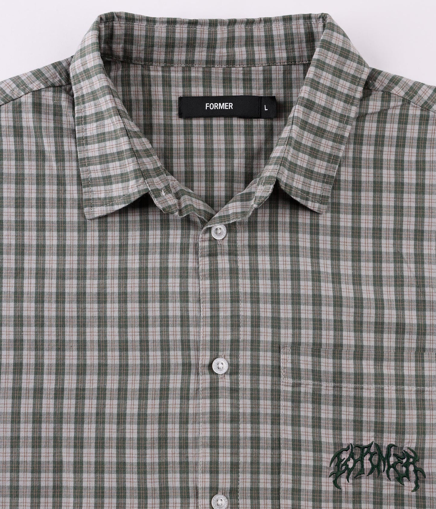 VIVIAN CHECK SS SHIRT // PINE