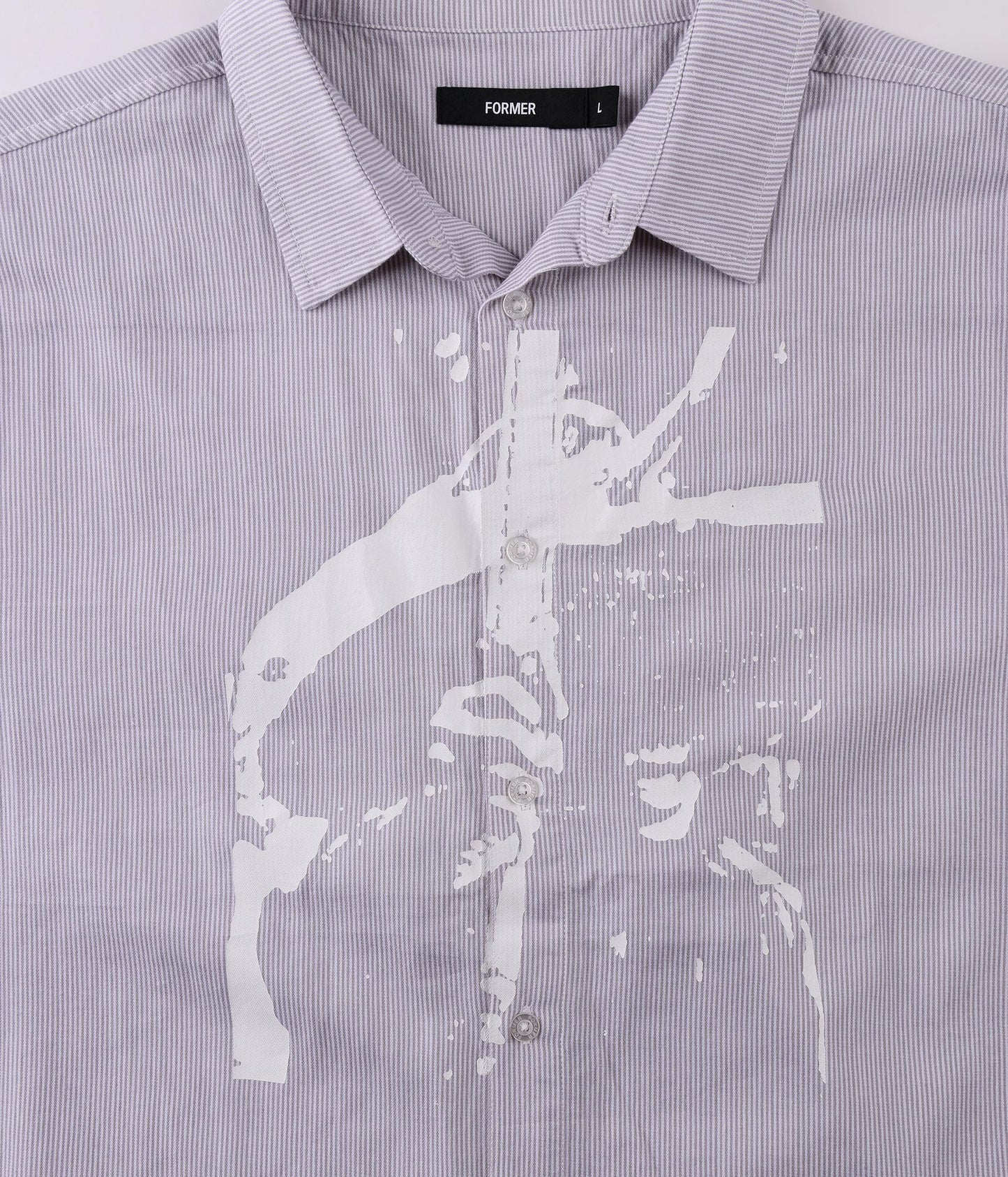 VIVIAN BOXY STRIPE SS SHIRT // GREY