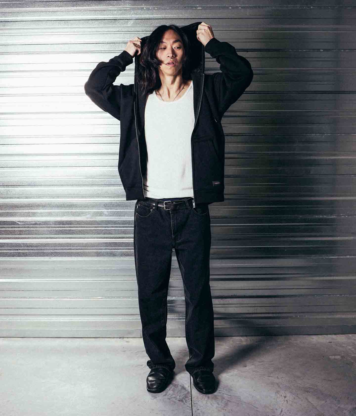 RECURRENT F LINED ZT HOOD // BLACK