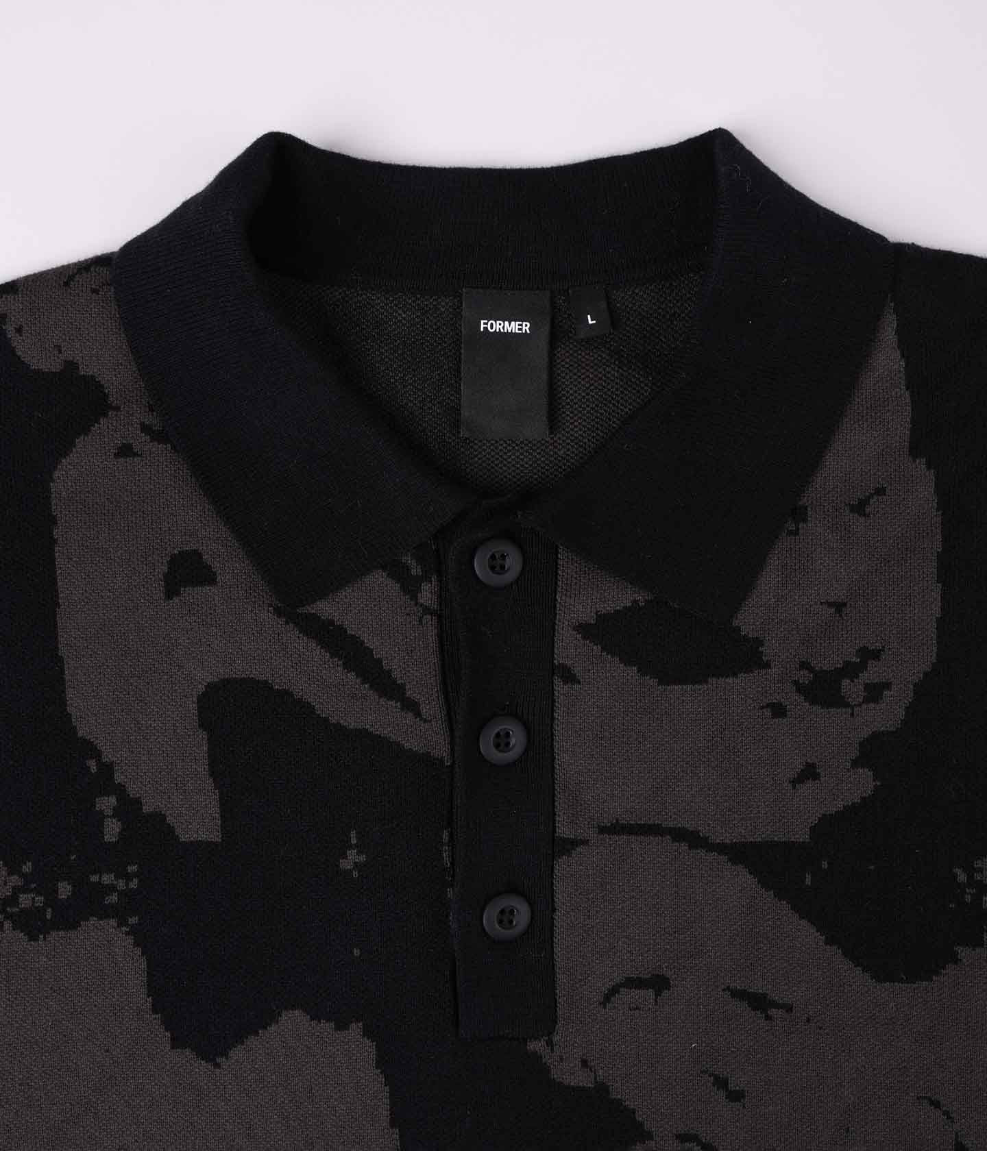 DISTORT LS KNIT POLO