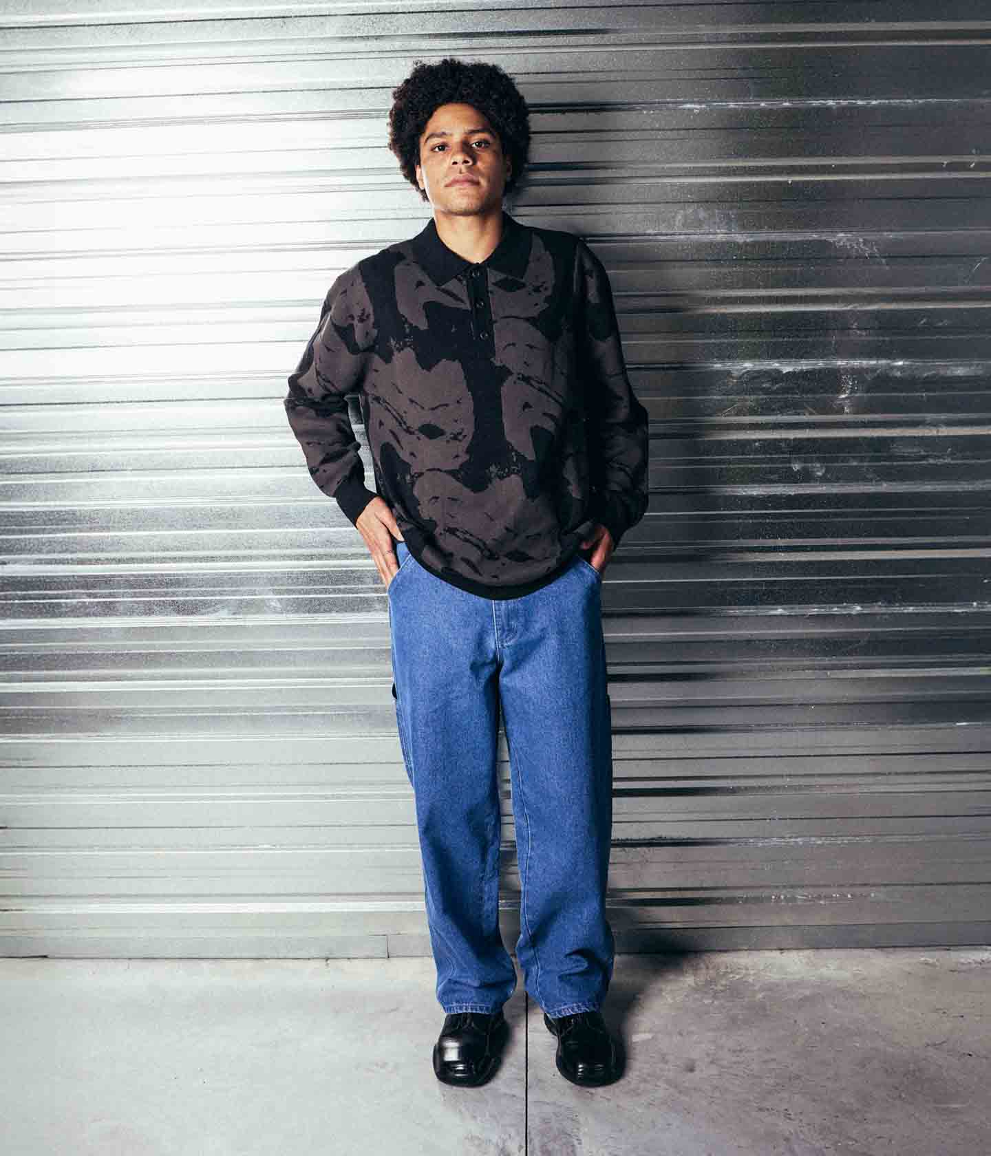 DISTORT LS KNIT POLO