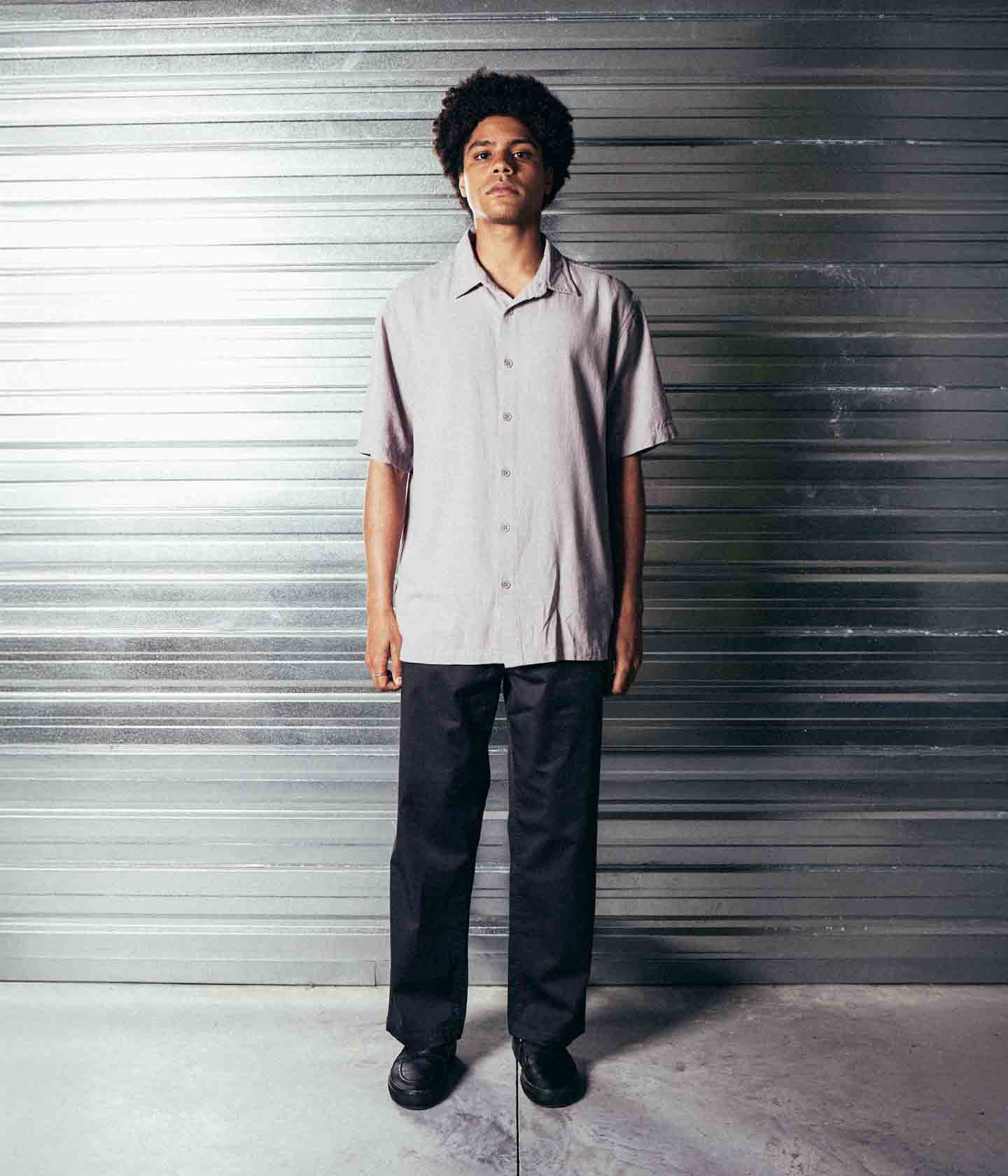 VIVIAN HERRINGBONE SS SHIRT // MAUVE