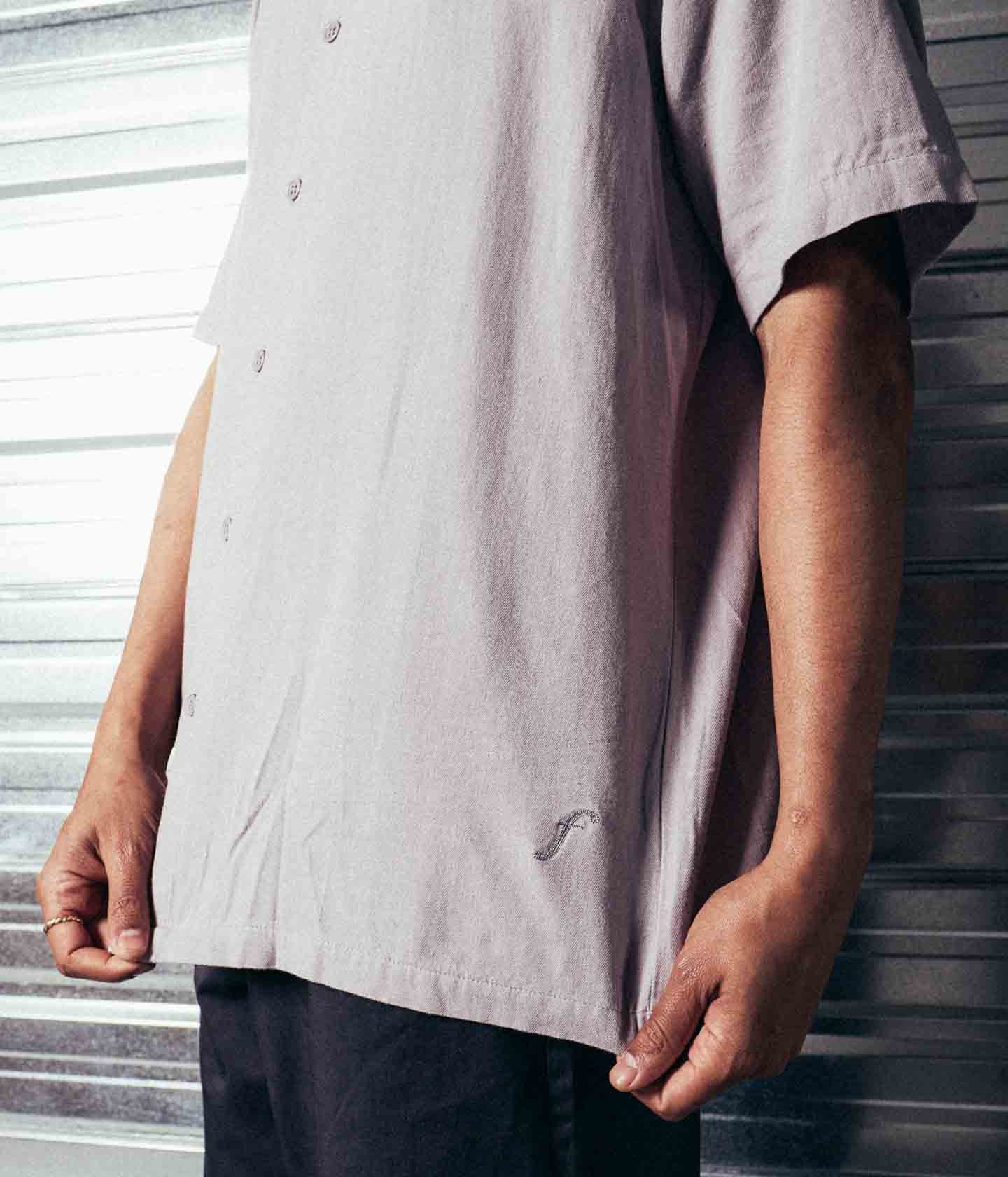 VIVIAN HERRINGBONE SS SHIRT // MAUVE