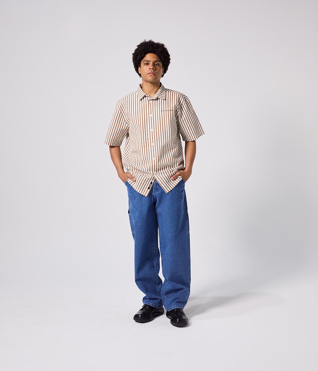 VIVIAN SEERSUCKER SS SHIRT // COPPER