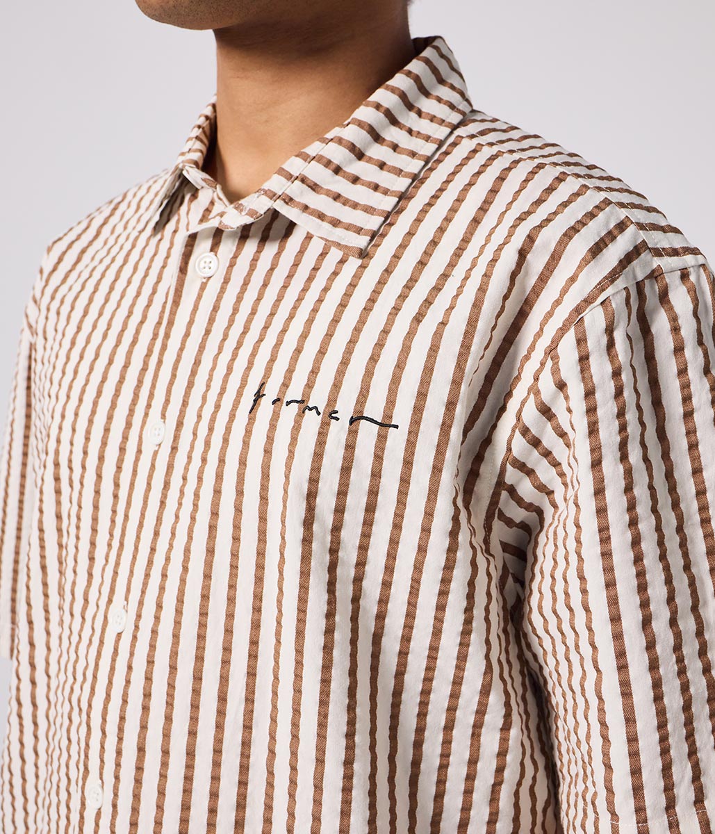 VIVIAN SEERSUCKER SS SHIRT // COPPER