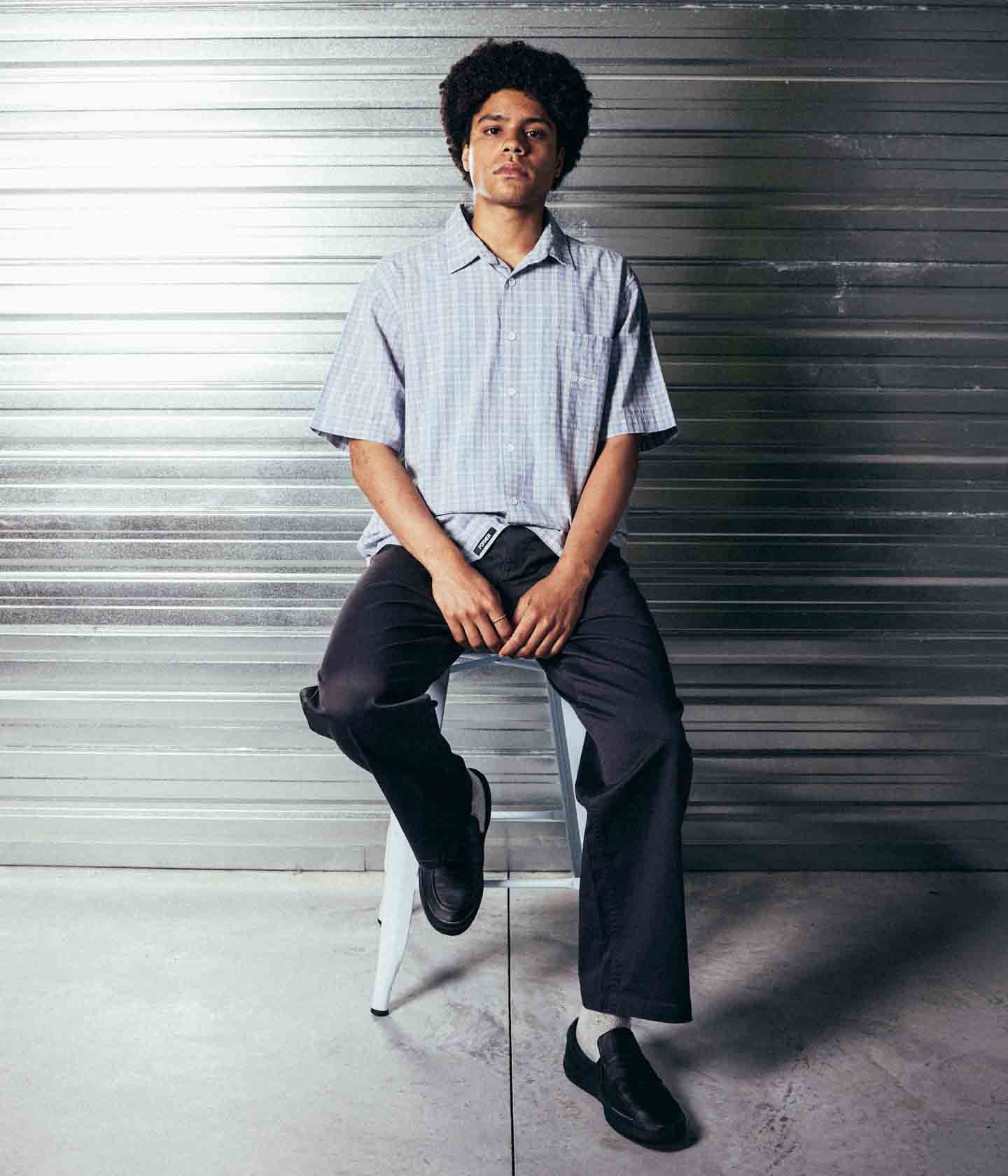 MANNERS CHECK SS SHIRT // BLUE