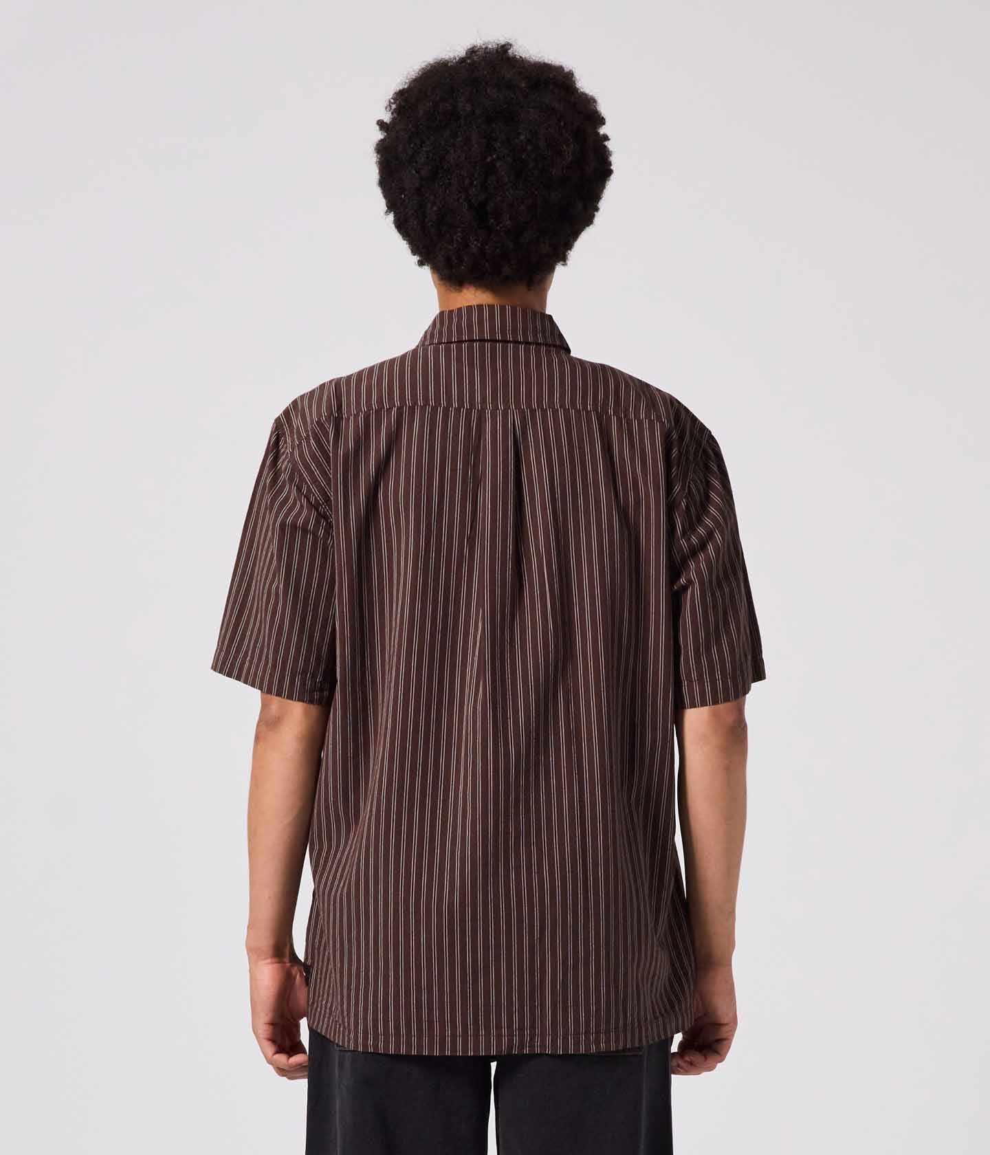 REYNOLDS STRIPE SS SHIRT // BROWN