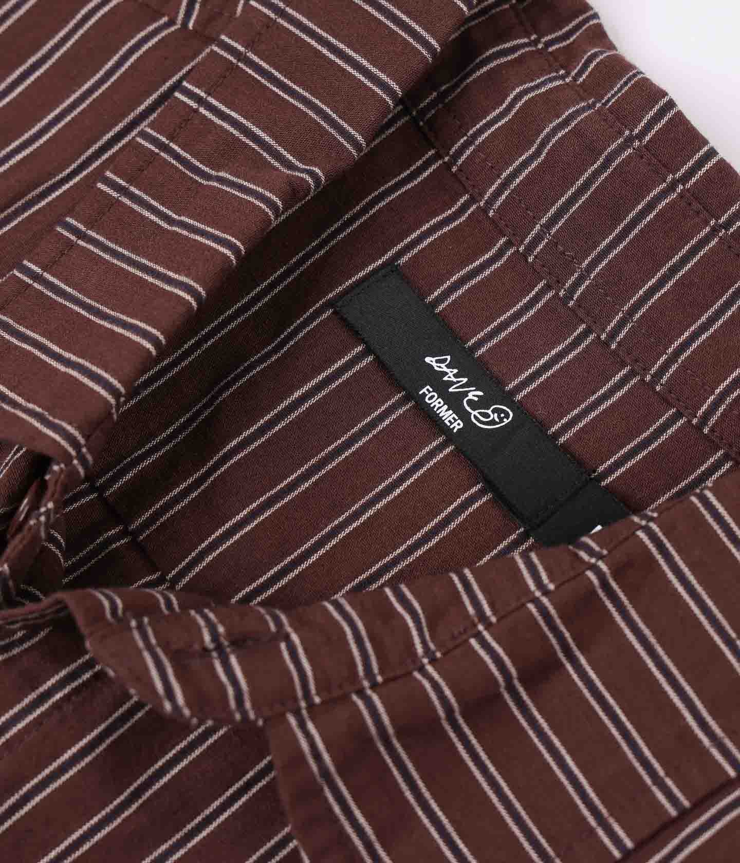 REYNOLDS STRIPE SS SHIRT // BROWN