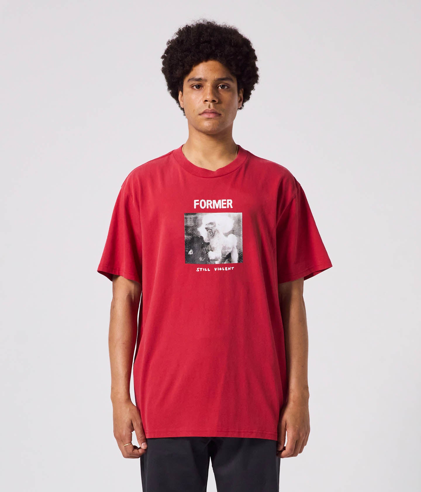 WAR POODLE T-SHIRT // WASHED RED