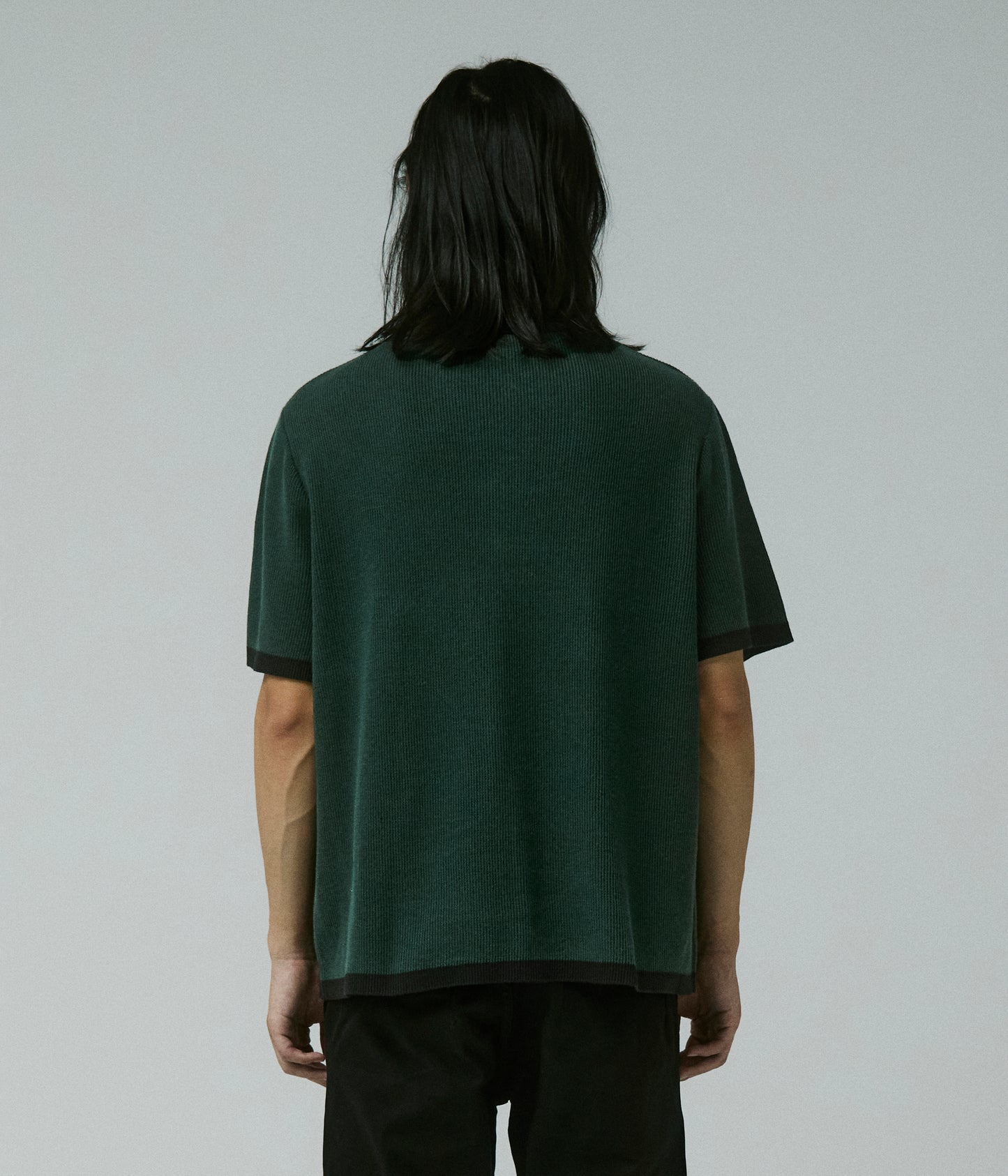 AG OPEN COLLAR POLO // PETROL