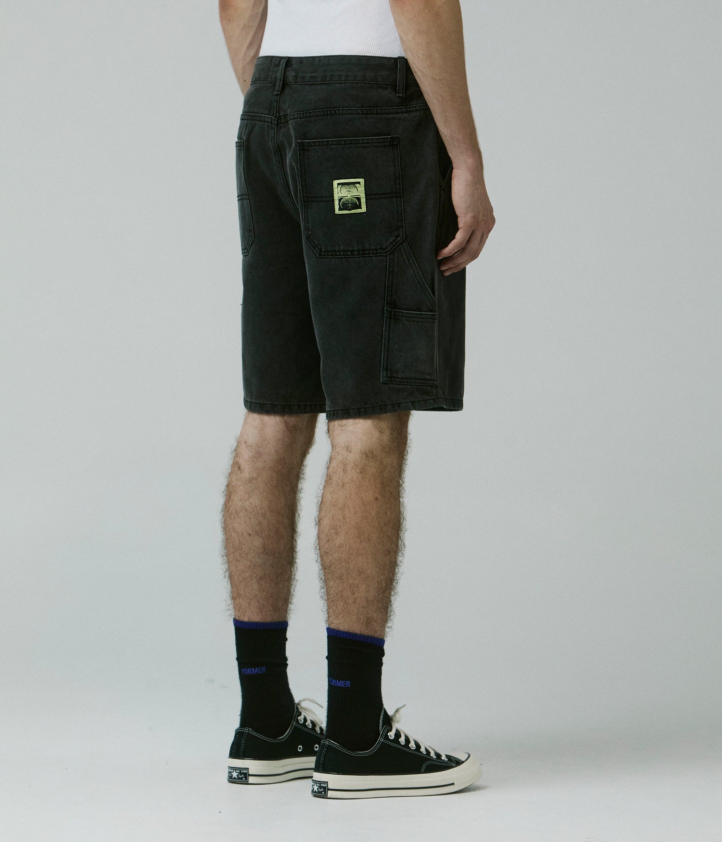 DISTEND VT DENIM CARPENTER SHORT // WASHD BLACK