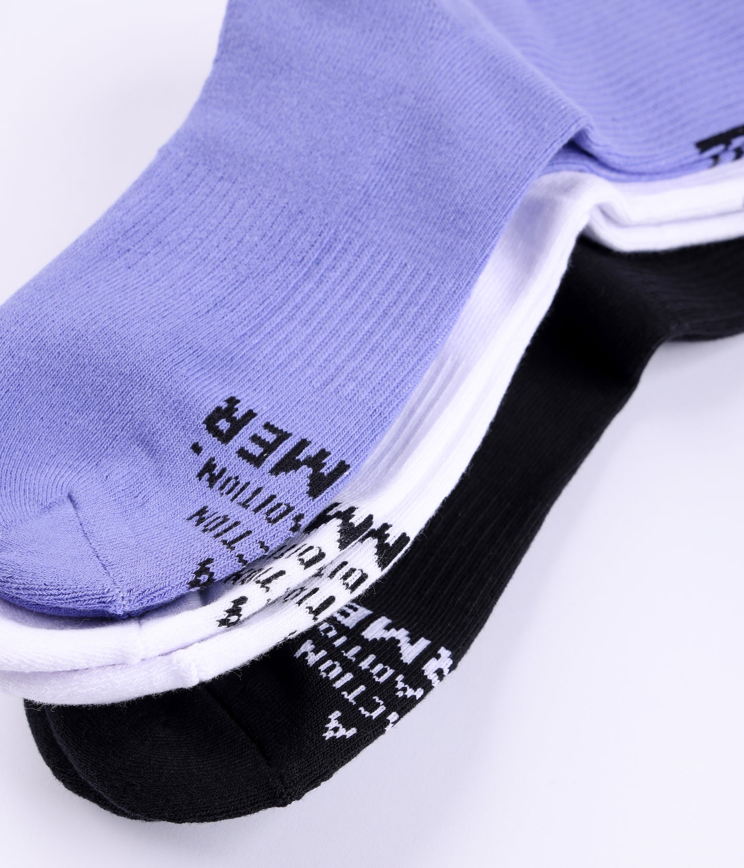 FRANCHISE 3-PACK SOCK // BLACK WHITE VIOLET
