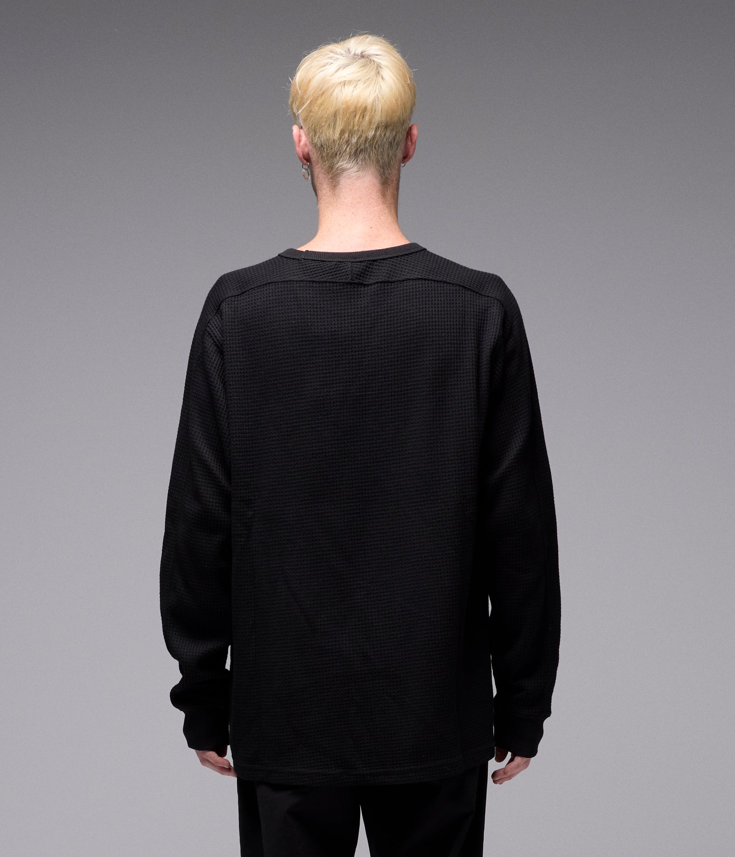 FRANCHISE WAFFLE LS T-SHIRT // BLACK