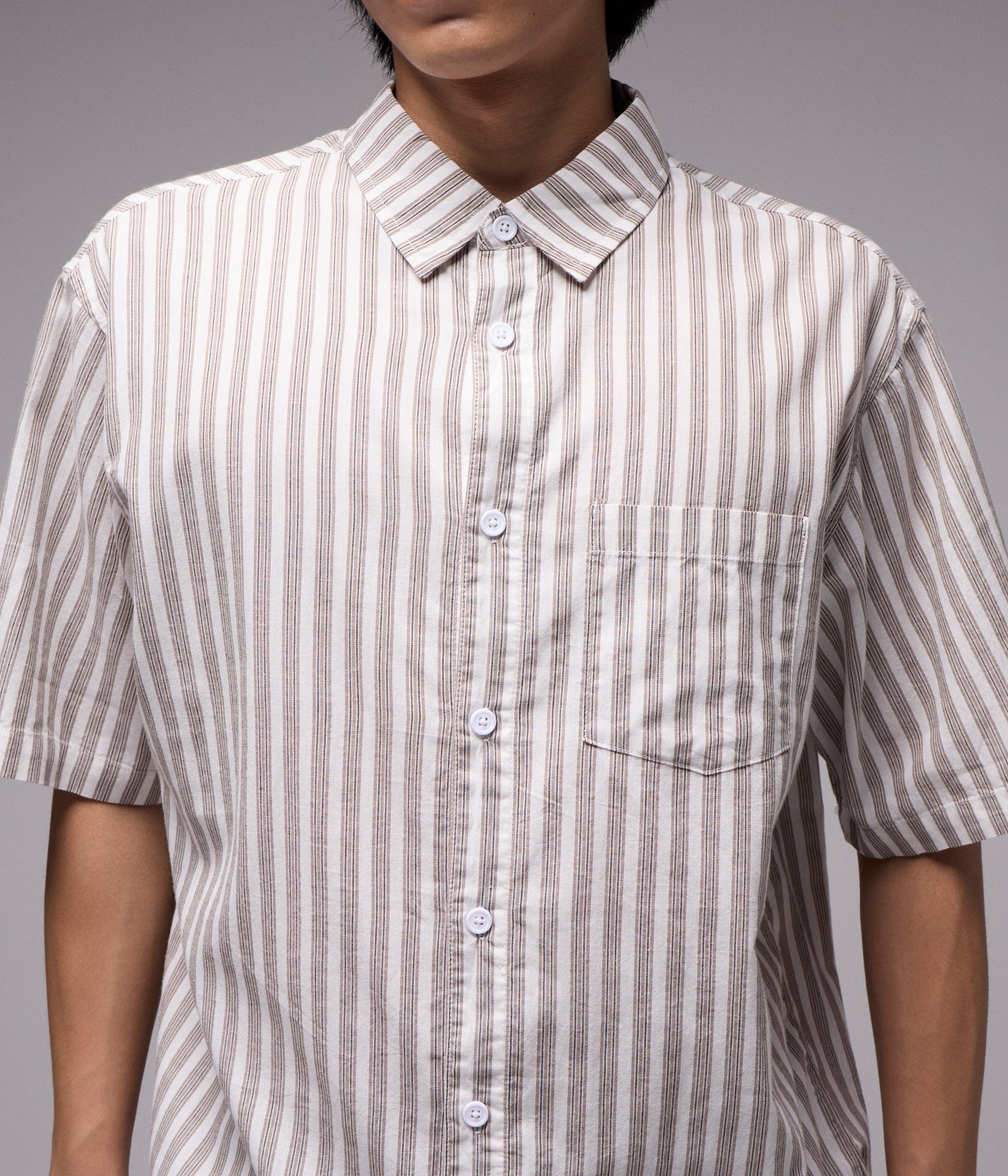 REYNOLDS STRIPE SS SHIRT // CHOC