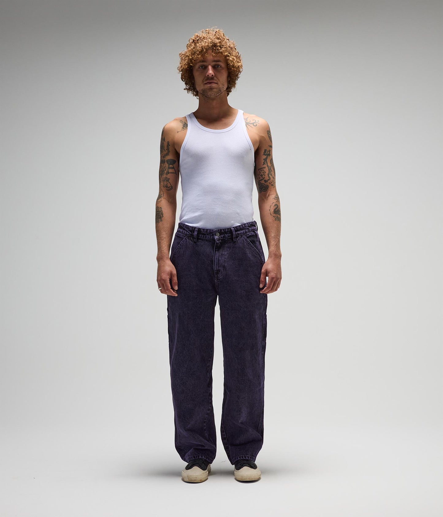 FORMER Distend Denim Pant in Washed Purple - FORMER x RAGE Collection