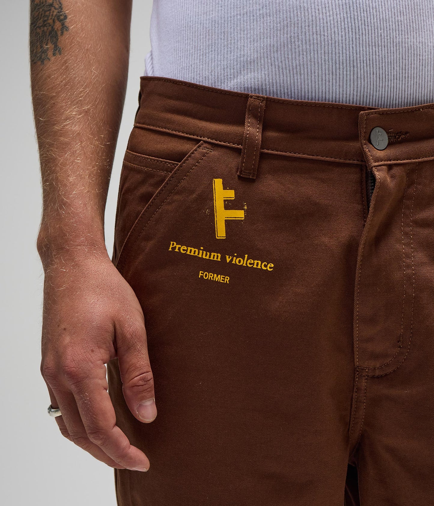 FORMER DXD Reynolds Work Pant in BROWN - Destroyed By Dane Collection
