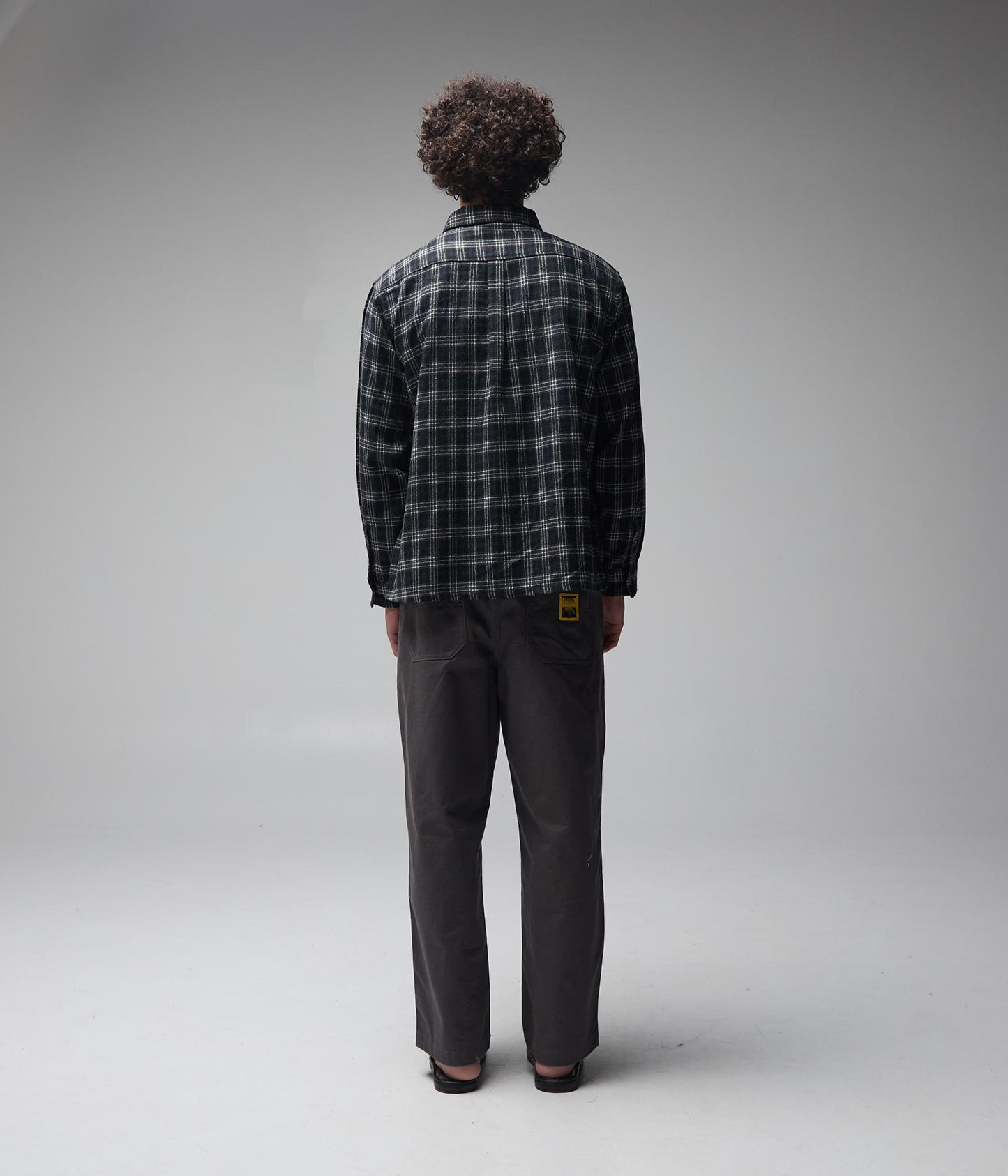 FORMER Vivian Flannel LS Shirt in BLACK/GREY