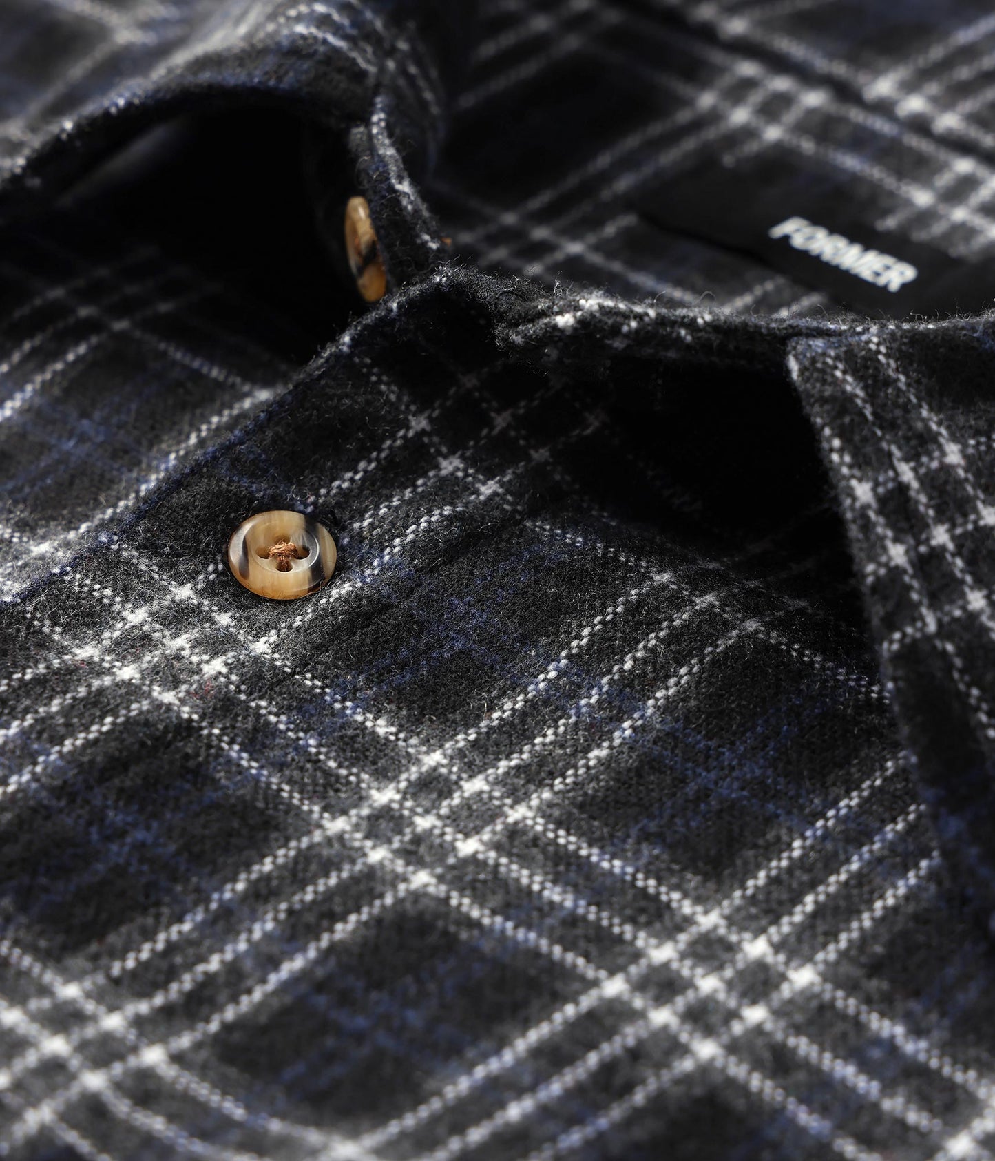 FORMER Vivian Flannel LS Shirt in BLACK/GREY