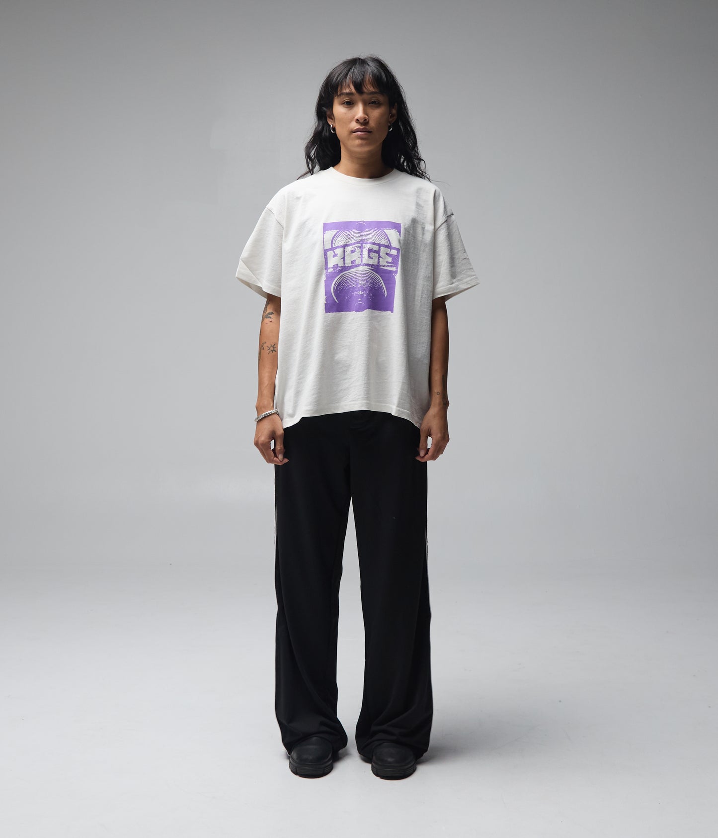FORMER Corp Boxy T-shirt in Bone - FORMER x RAGE Collection