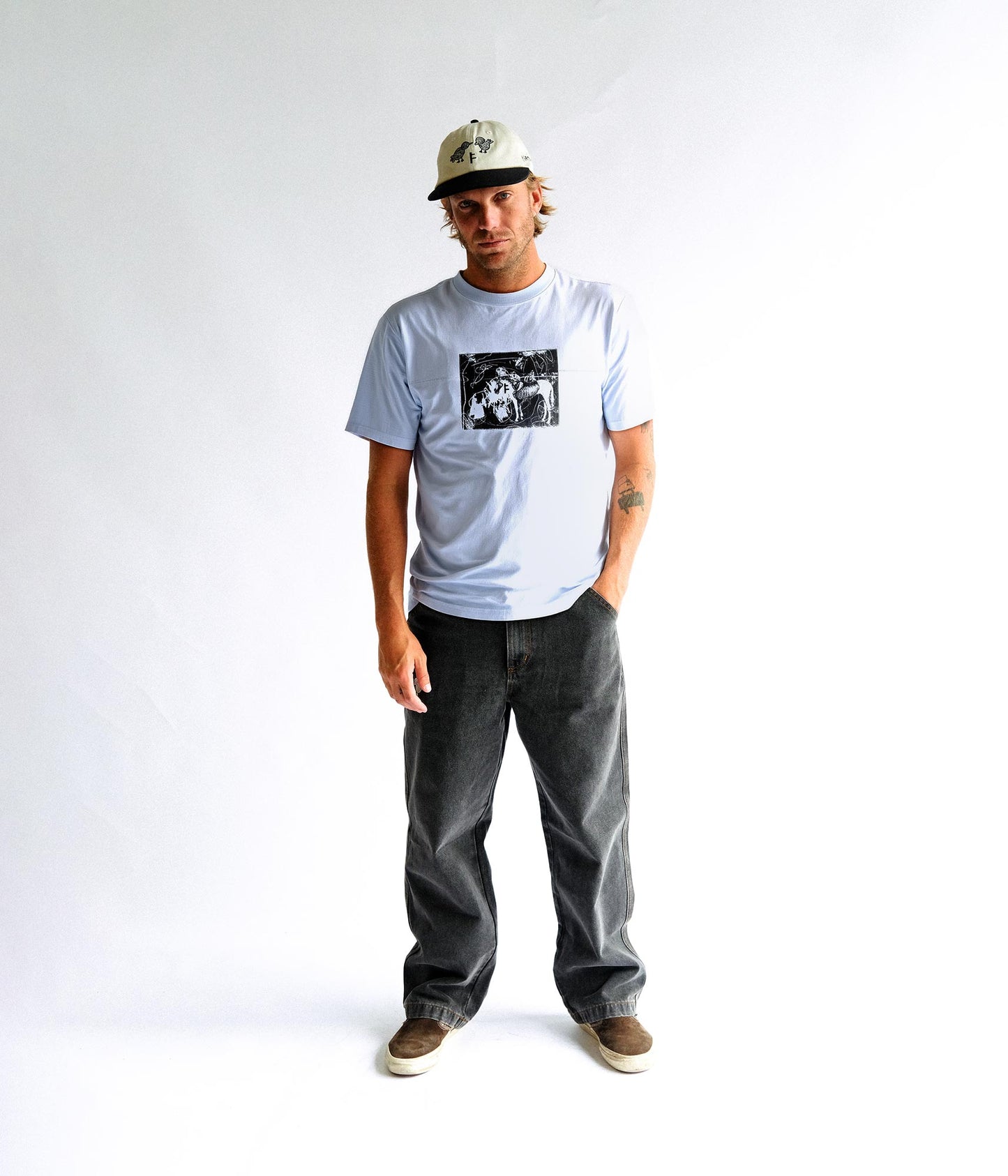 FORMER X-ray T-shirt in WASHED SKY - Destroyed By Dane Collection