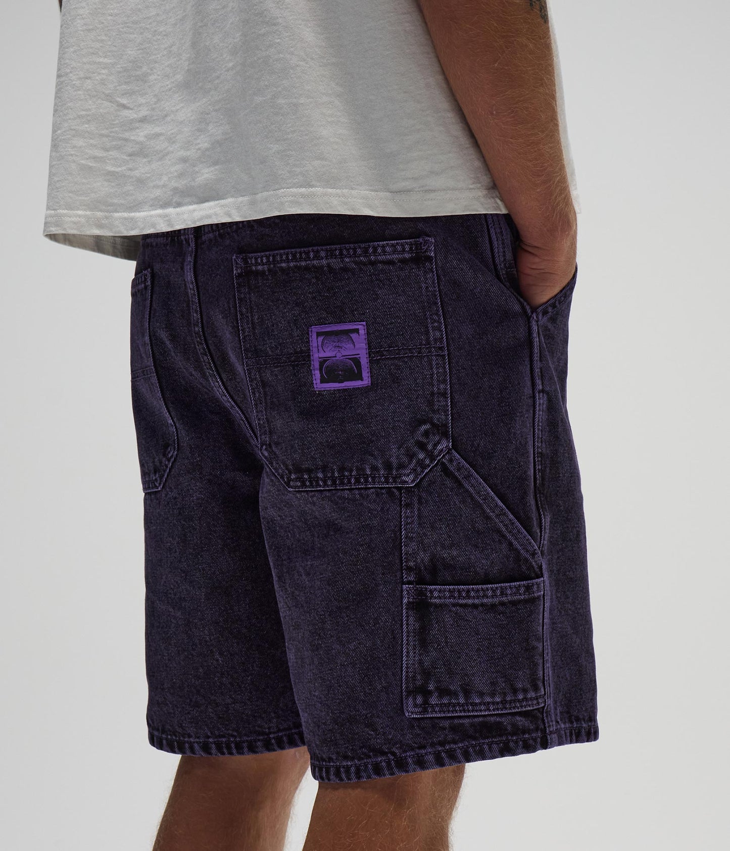 FORMER Distend Denim Walkshort in Washed Purple - FORMER x RAGE Collection
