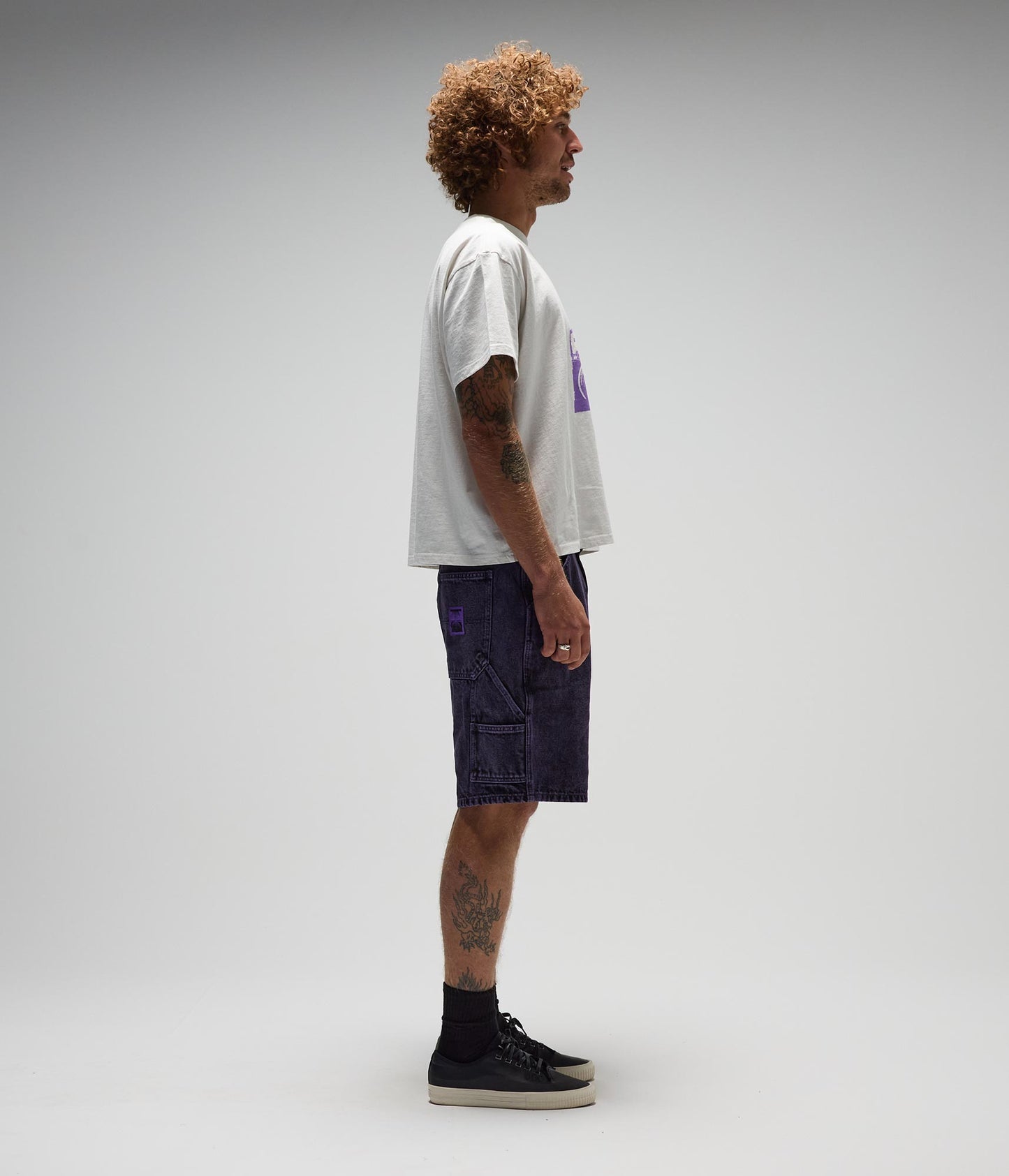 FORMER Distend Denim Walkshort in Washed Purple - FORMER x RAGE Collection