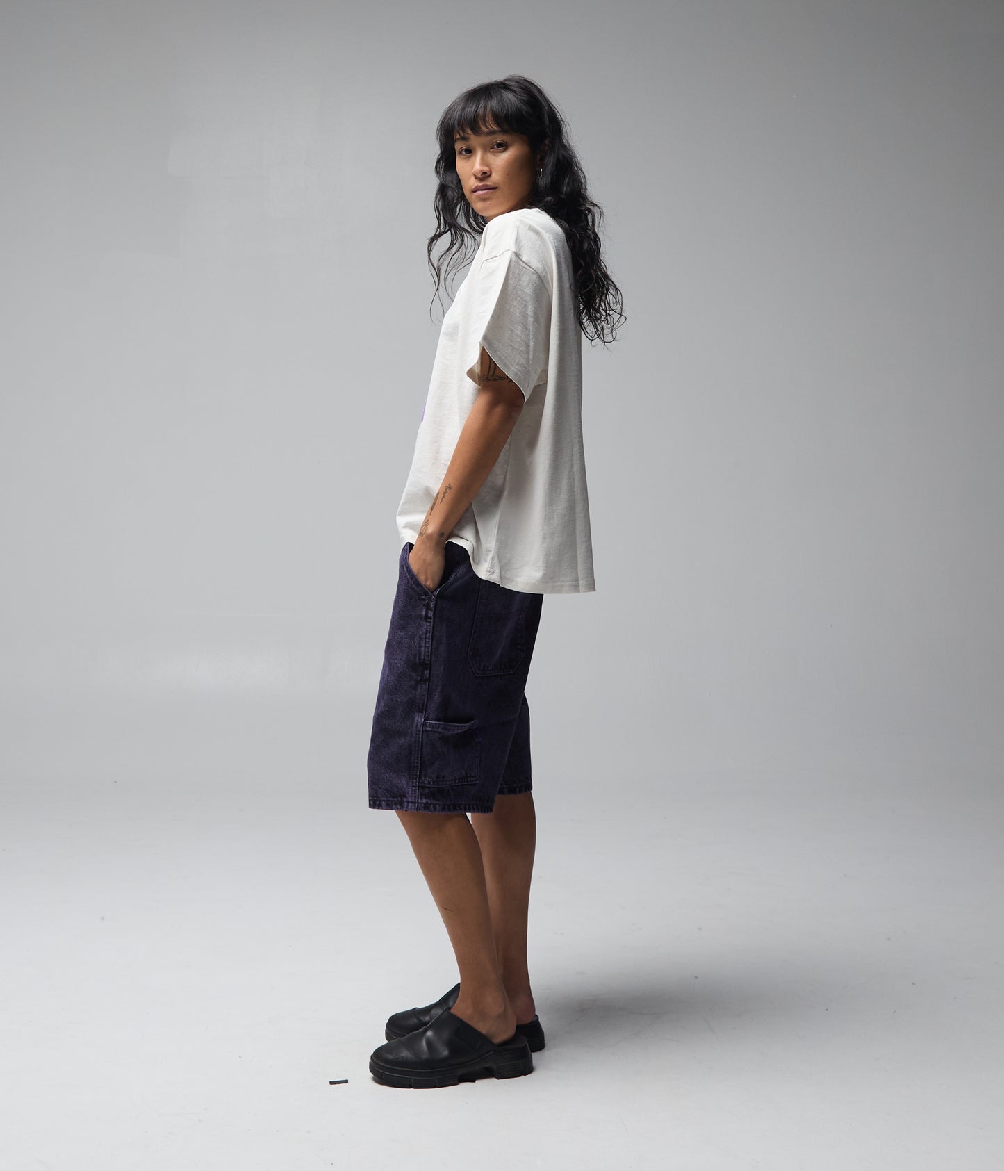 FORMER Distend Denim Walkshort in Washed Purple - FORMER x RAGE Collection