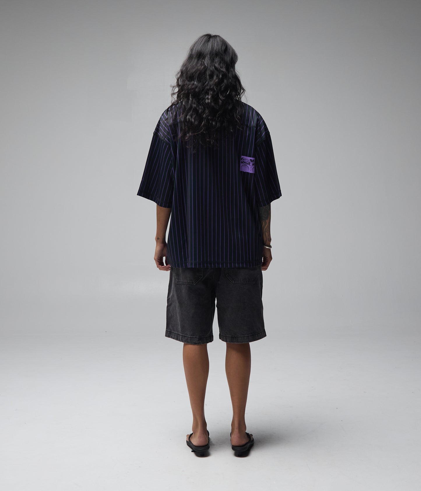 FORMER Studded Denim 21" Walkhshort in Washed Black - FORMER x RAGE Collection