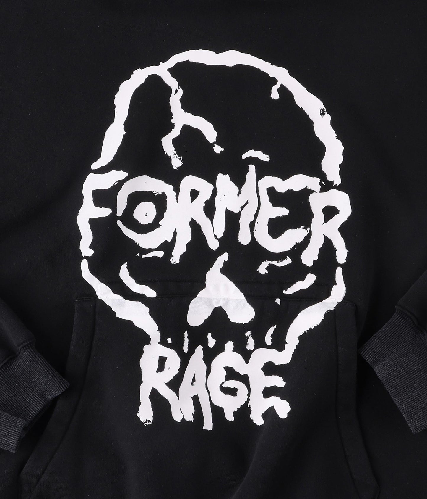 FORMER Skullz Boxy Heavy Hood in Merch Black - FORMER x RAGE Collection
