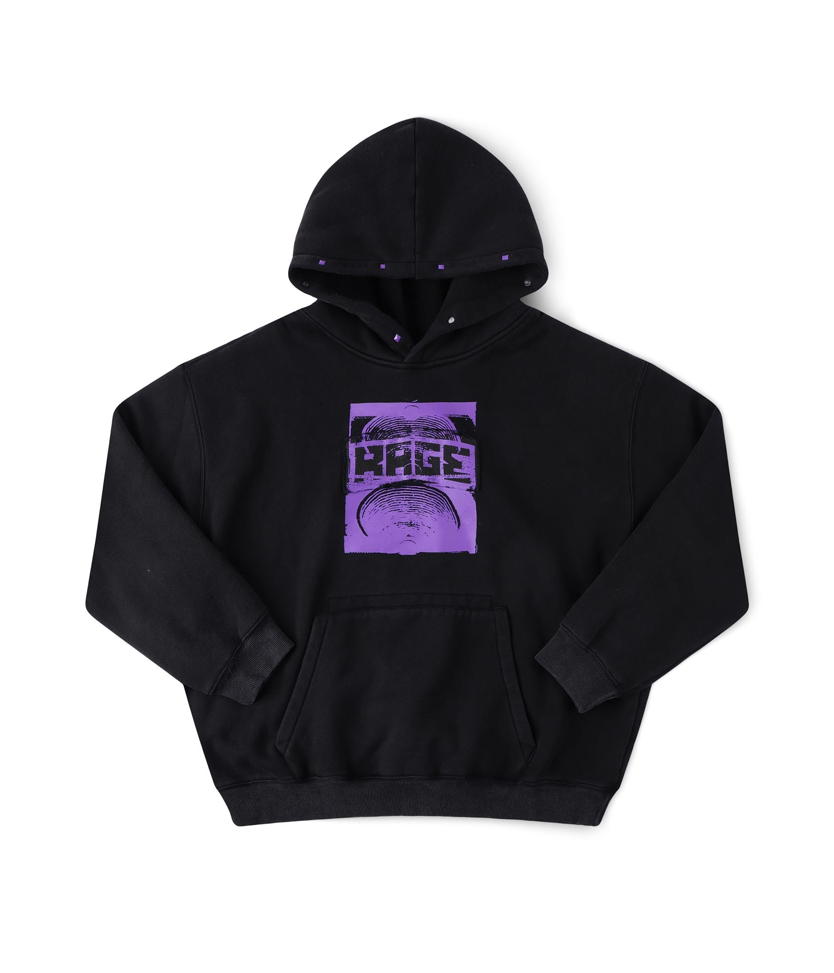 FORMER Corp Boxy Hood in Merch Black - FORMER x RAGE Collection