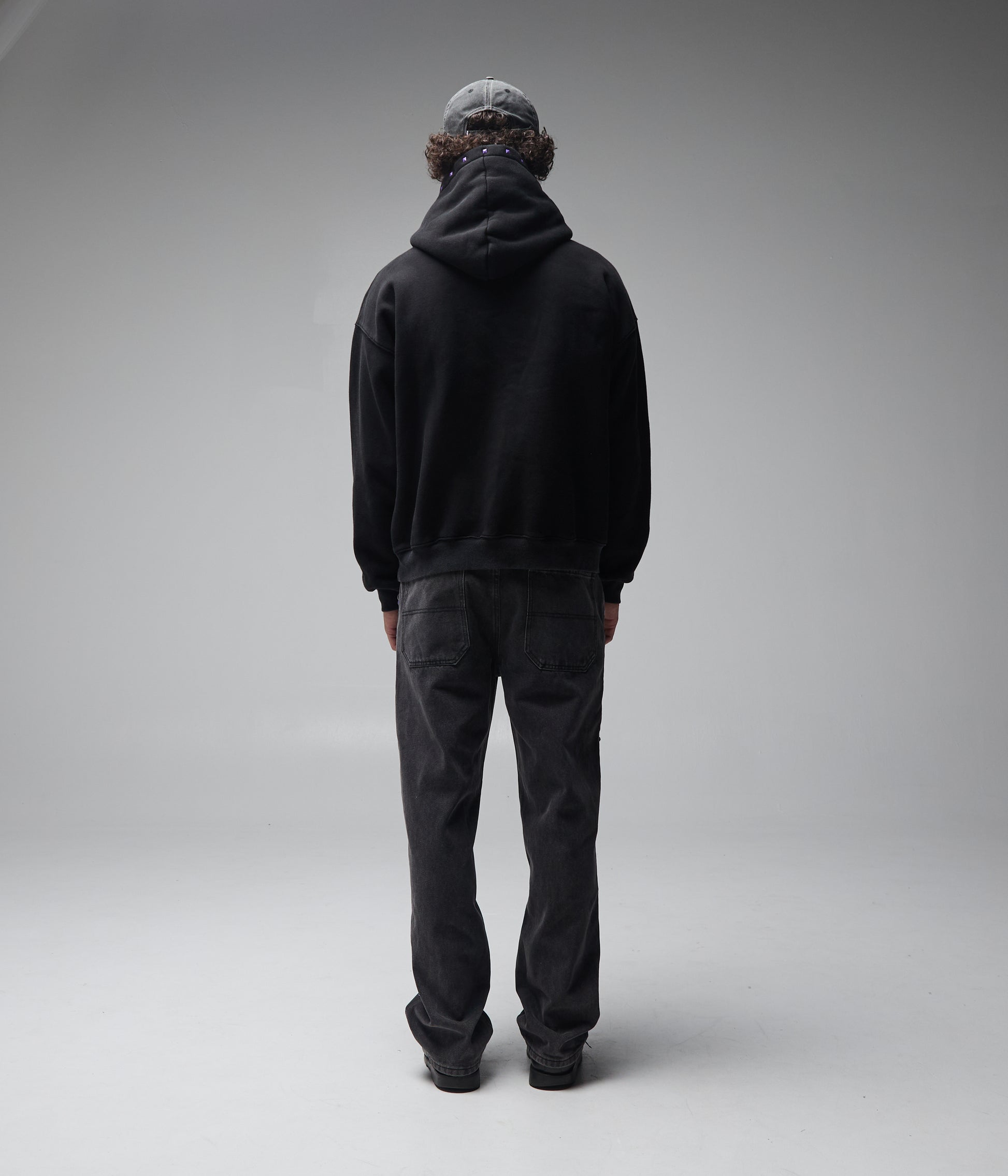 FORMER Corp Boxy Hood in Merch Black - FORMER x RAGE Collection