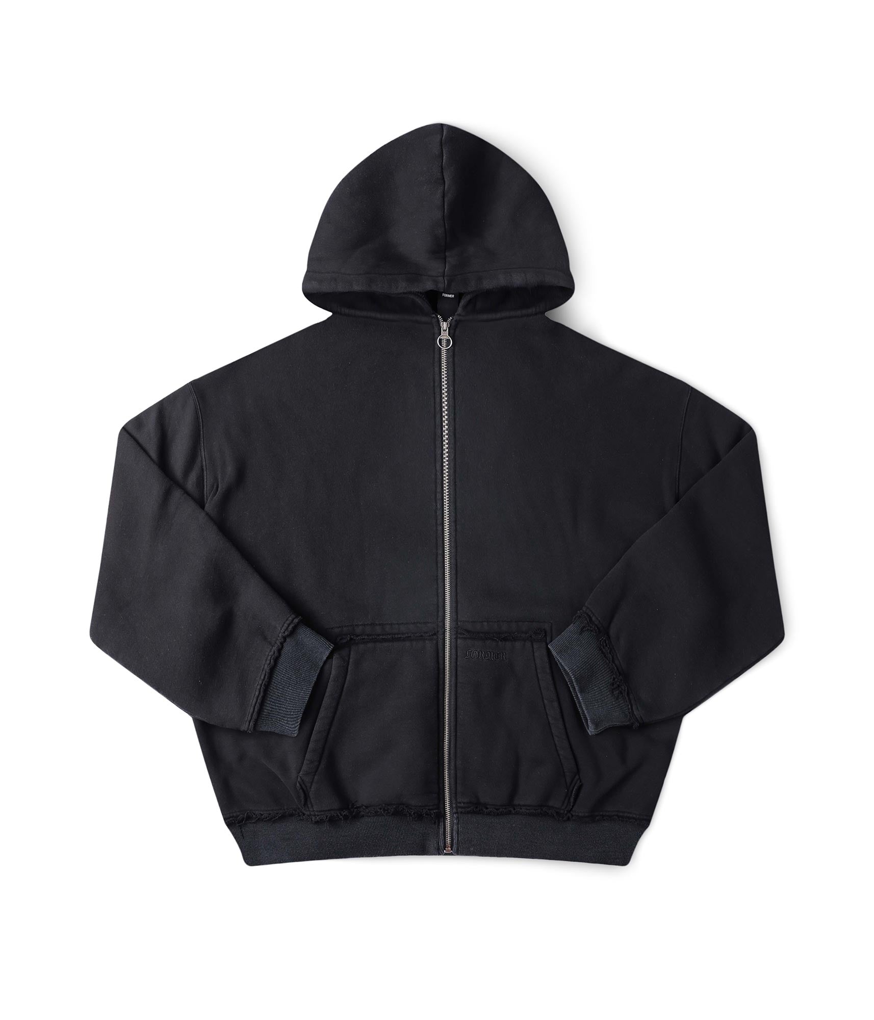 FORMER Alleviate Boxy Zip Hood in WASHED BLACK - Pending Approval Collection