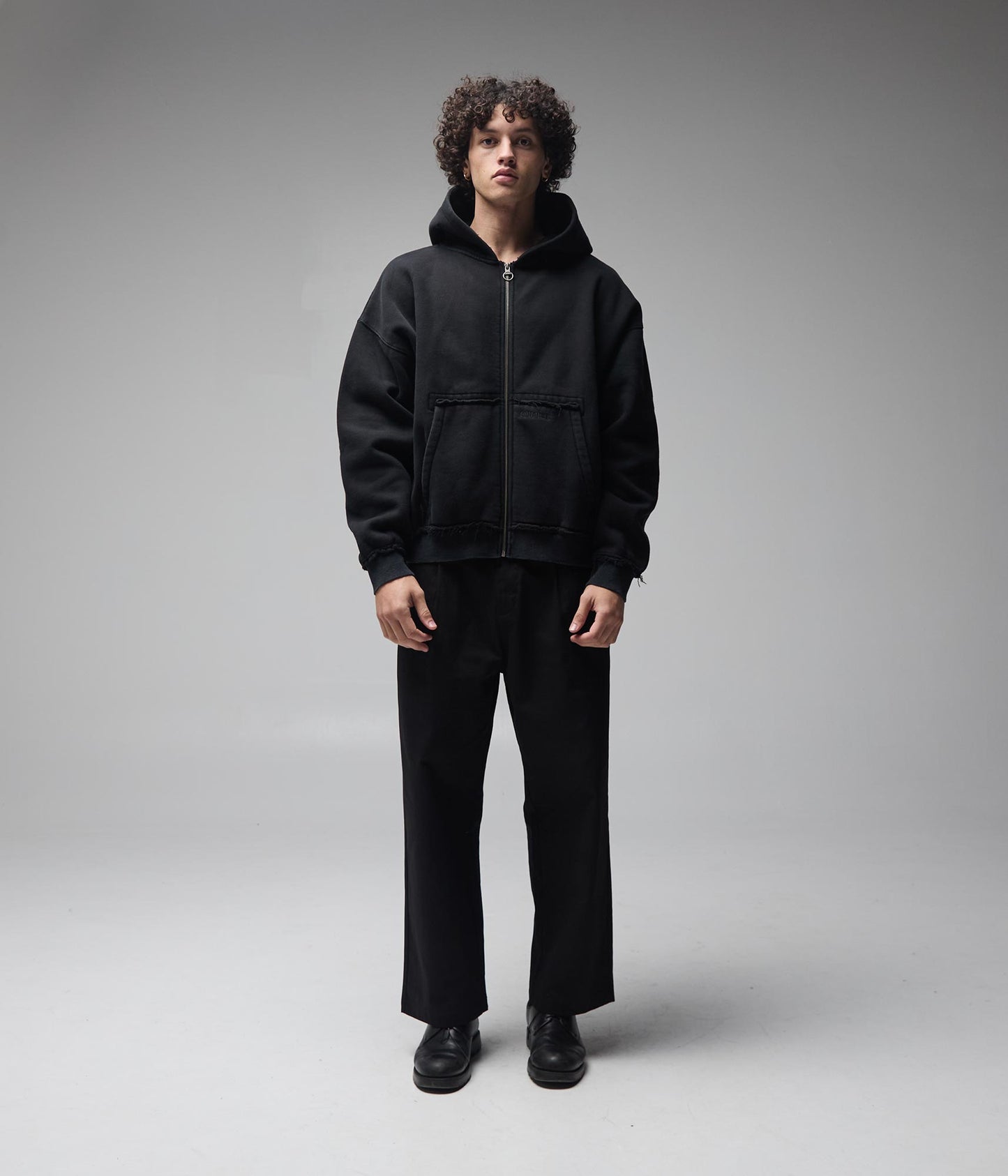 FORMER Alleviate Boxy Zip Hood in WASHED BLACK - Pending Approval Collection