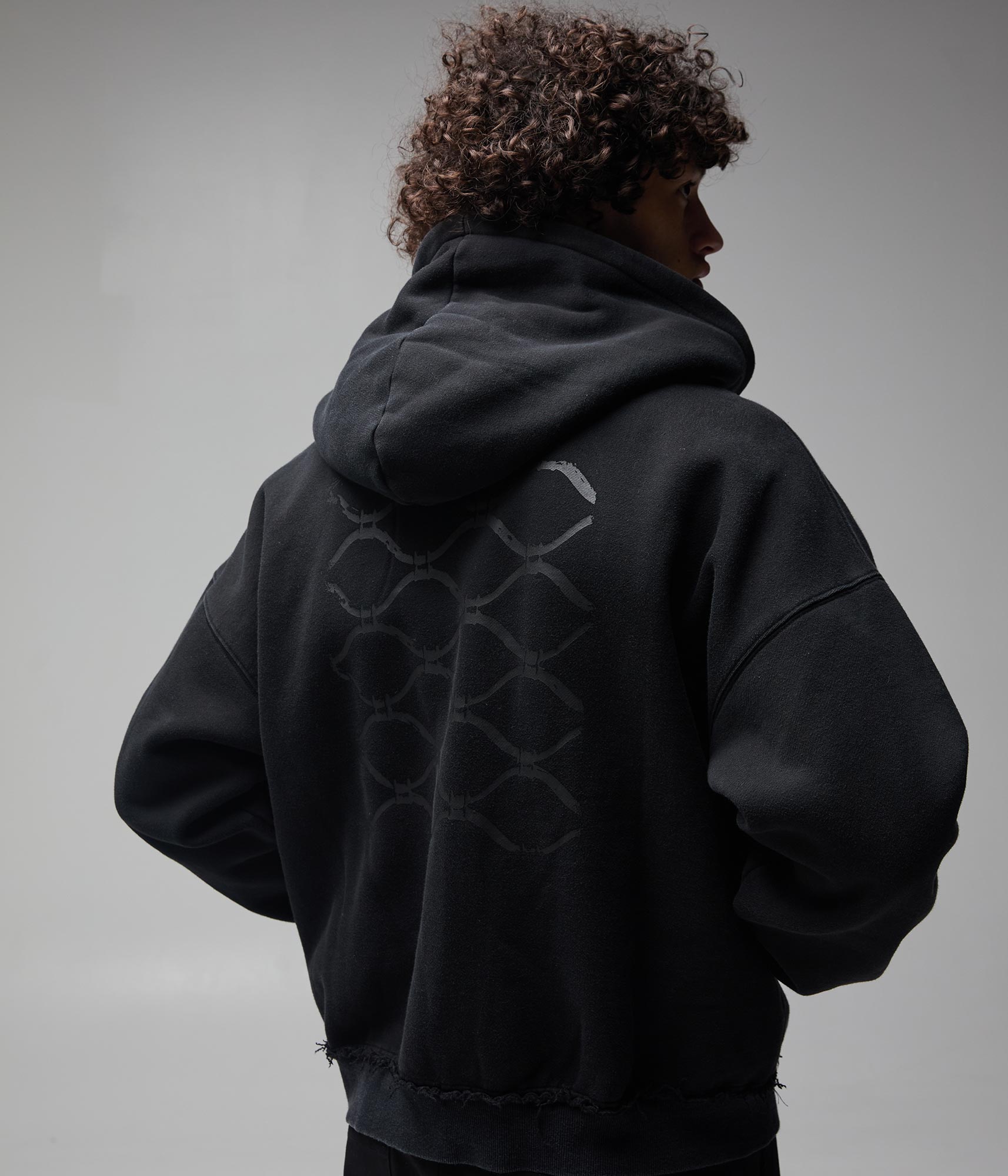 FORMER Alleviate Boxy Zip Hood in WASHED BLACK - Pending Approval Collection