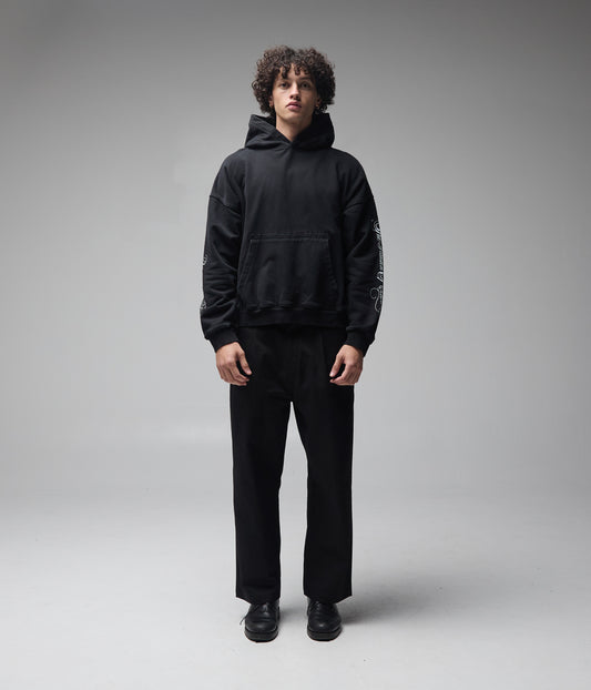 FORMER / ILLUSION BOXY HOOD // WASHED BLACK