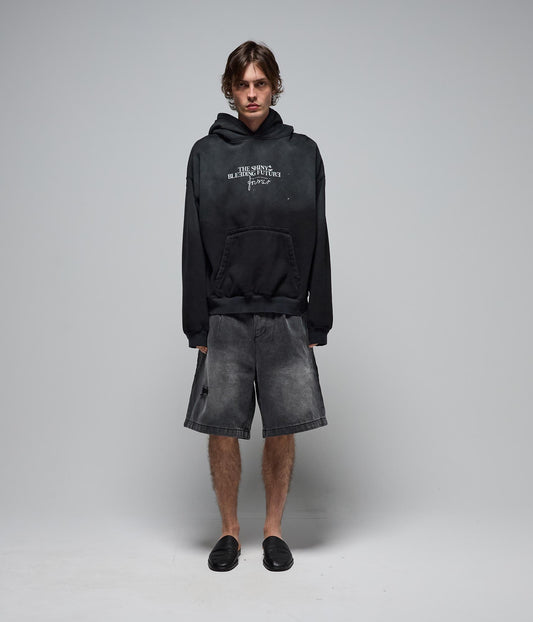 FORMER Bleeding Future Boxy Hood in Washed Black - The Shiny Bleeding Future Collection
