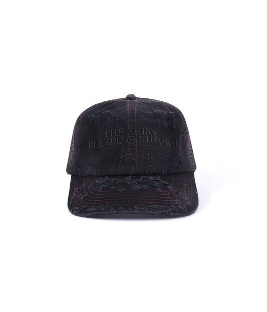 FORMER Bleeding Future Trucker Cap in Black - The Shiny Bleeding Future Collection