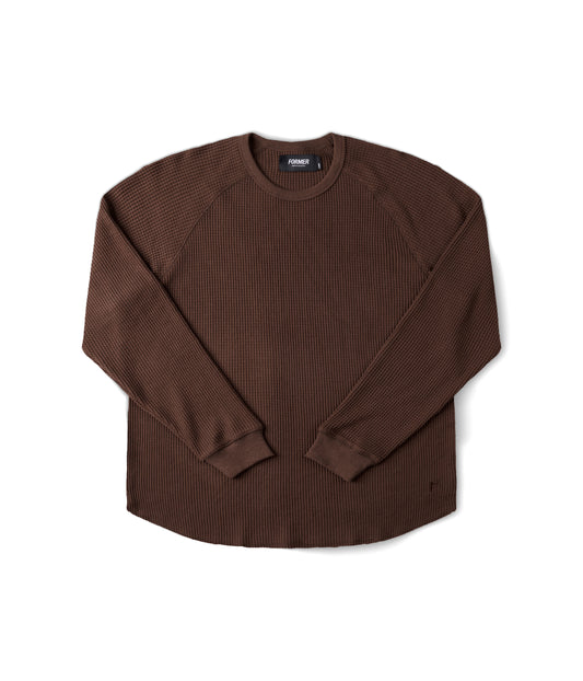 AG RAGLAN WAFFLE // BROWN