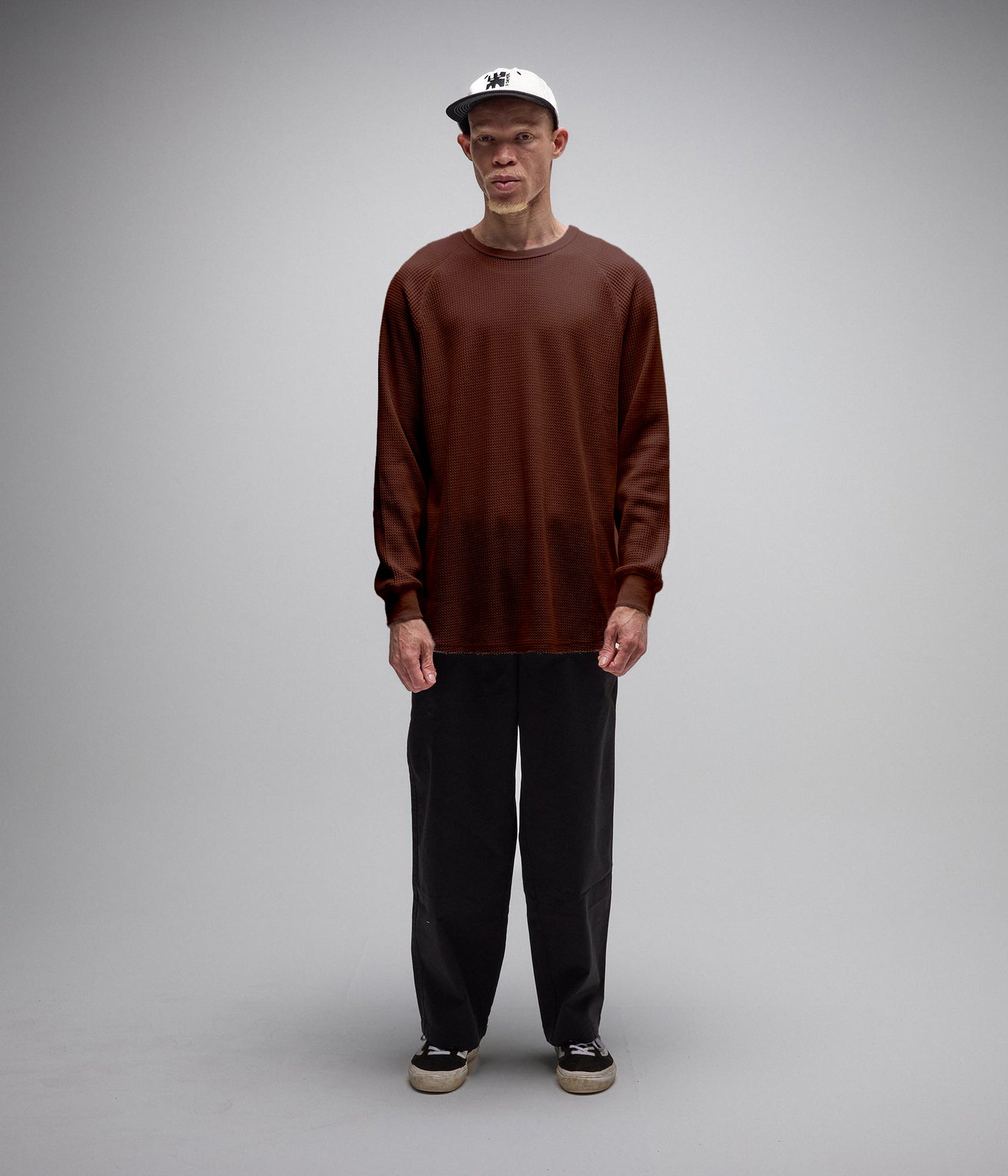 AG RAGLAN WAFFLE // BROWN