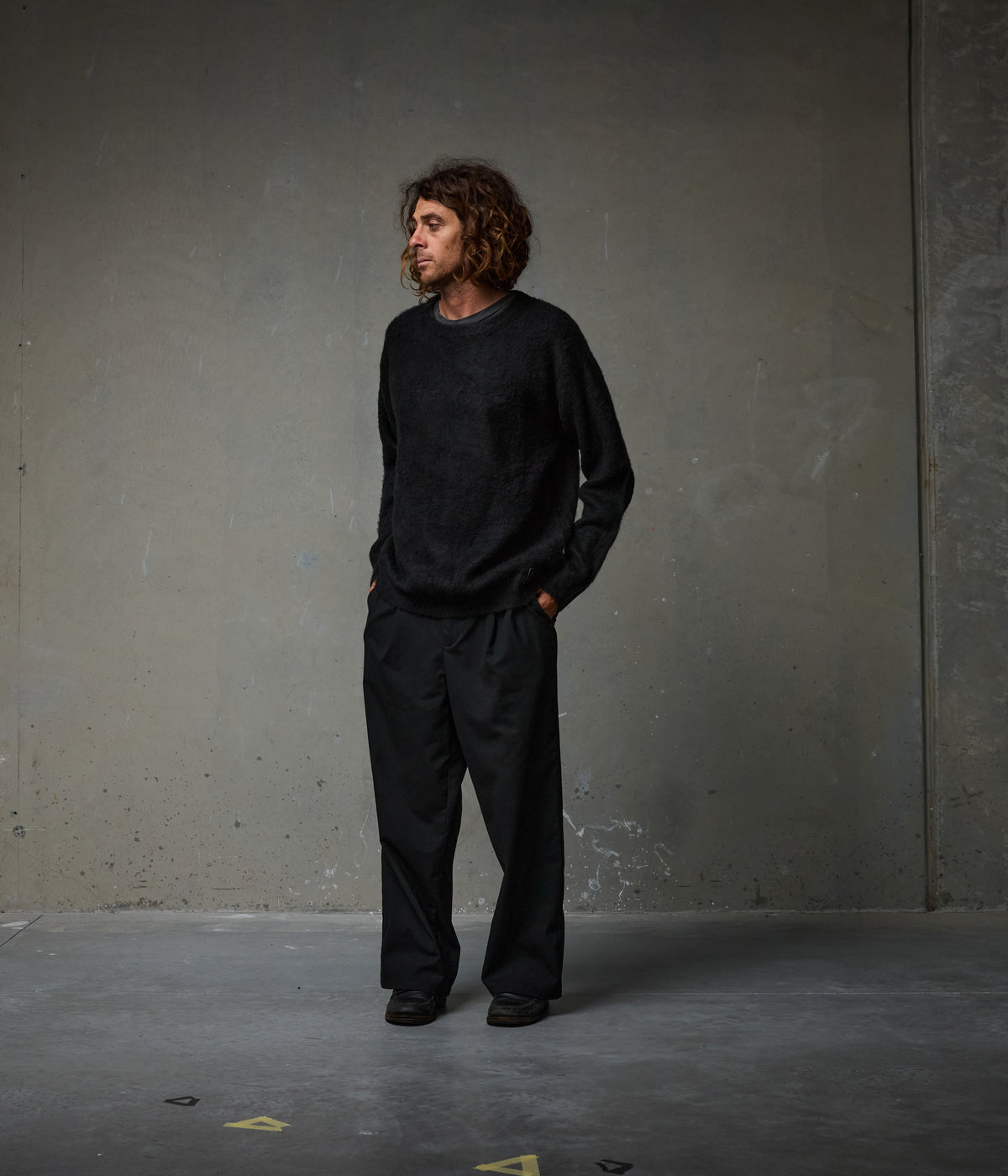 FORMER / ILLUSION MOHAIR KNIT // BLACK