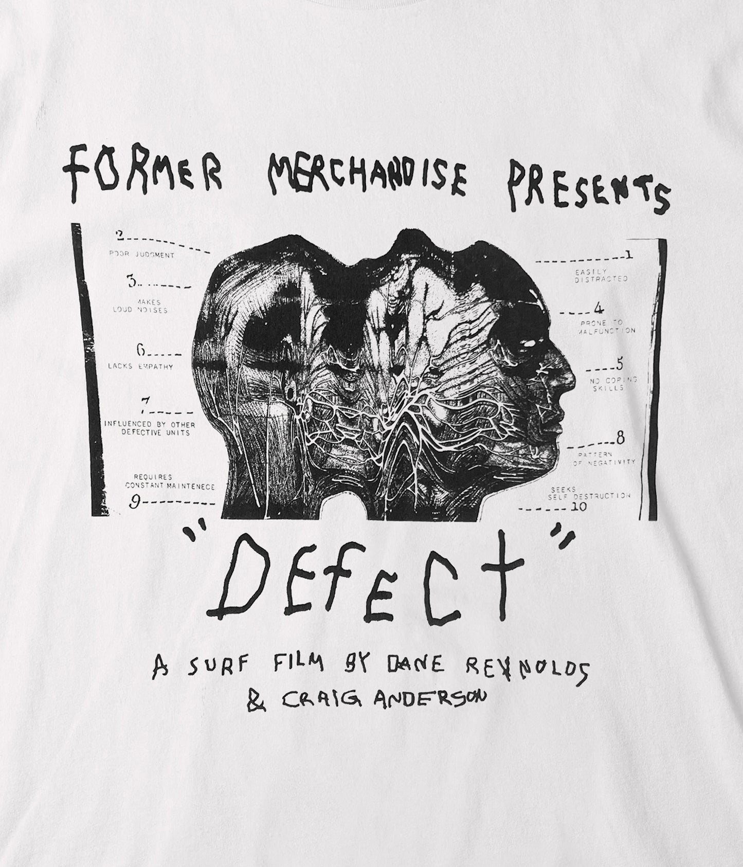 DEFECT BRAIN T-SHIRT // BONE (PRE-ORDER ONLY)
