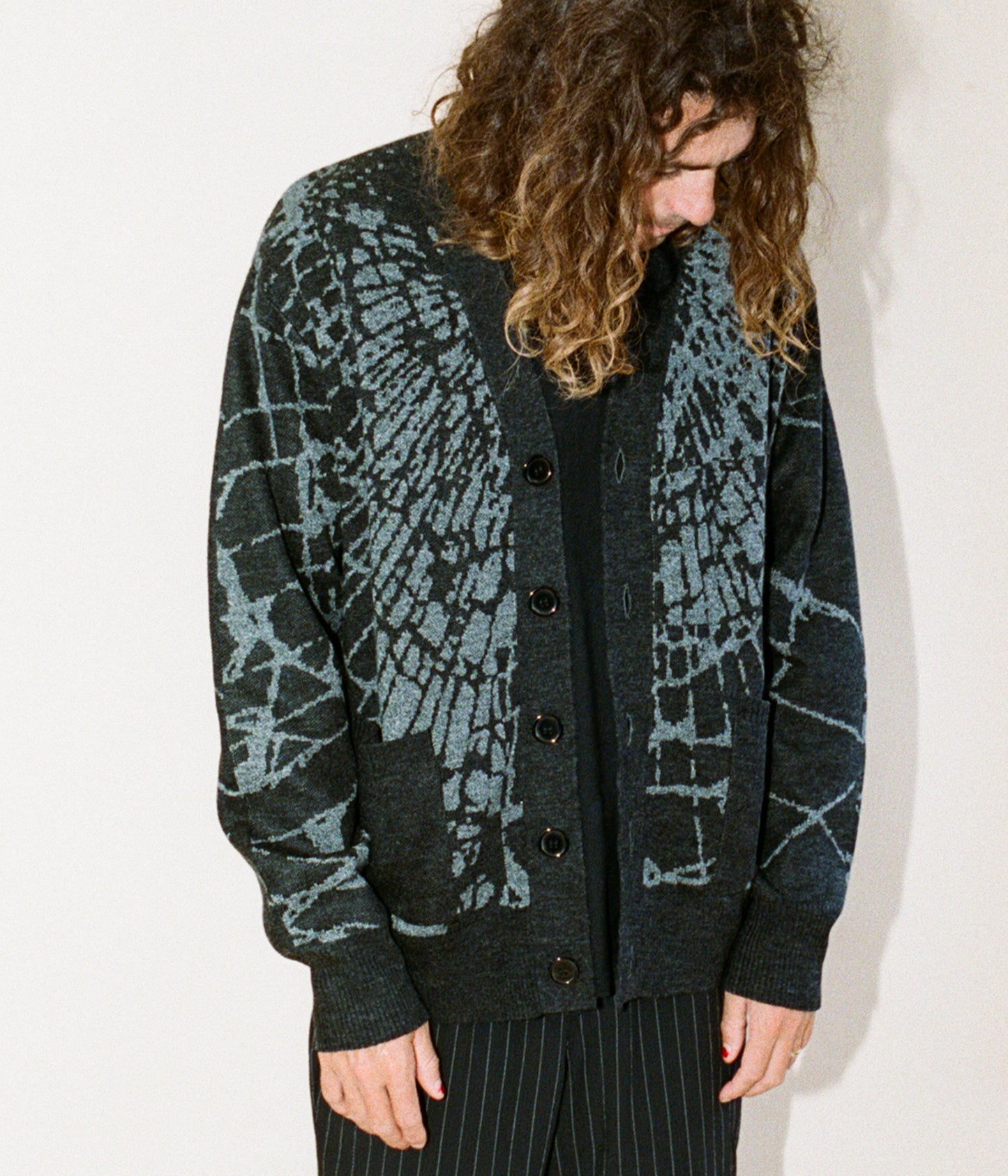 CA MIRROR CARDIGAN // BLACK/MARLE