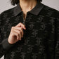 SYNOPTIC LS POLO KNIT // BLACK