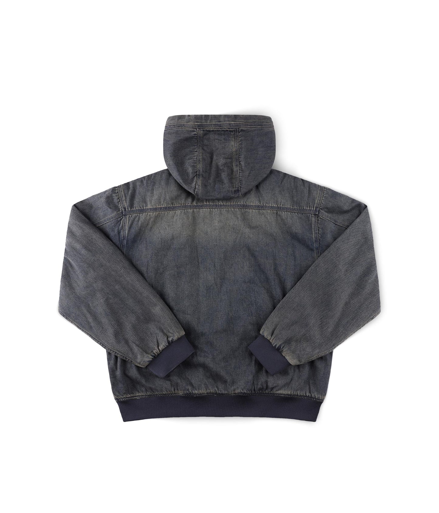 ENIGMA HOODED DENIM JACKET // DARK BLUE
