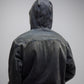 ENIGMA HOODED DENIM JACKET // DARK BLUE